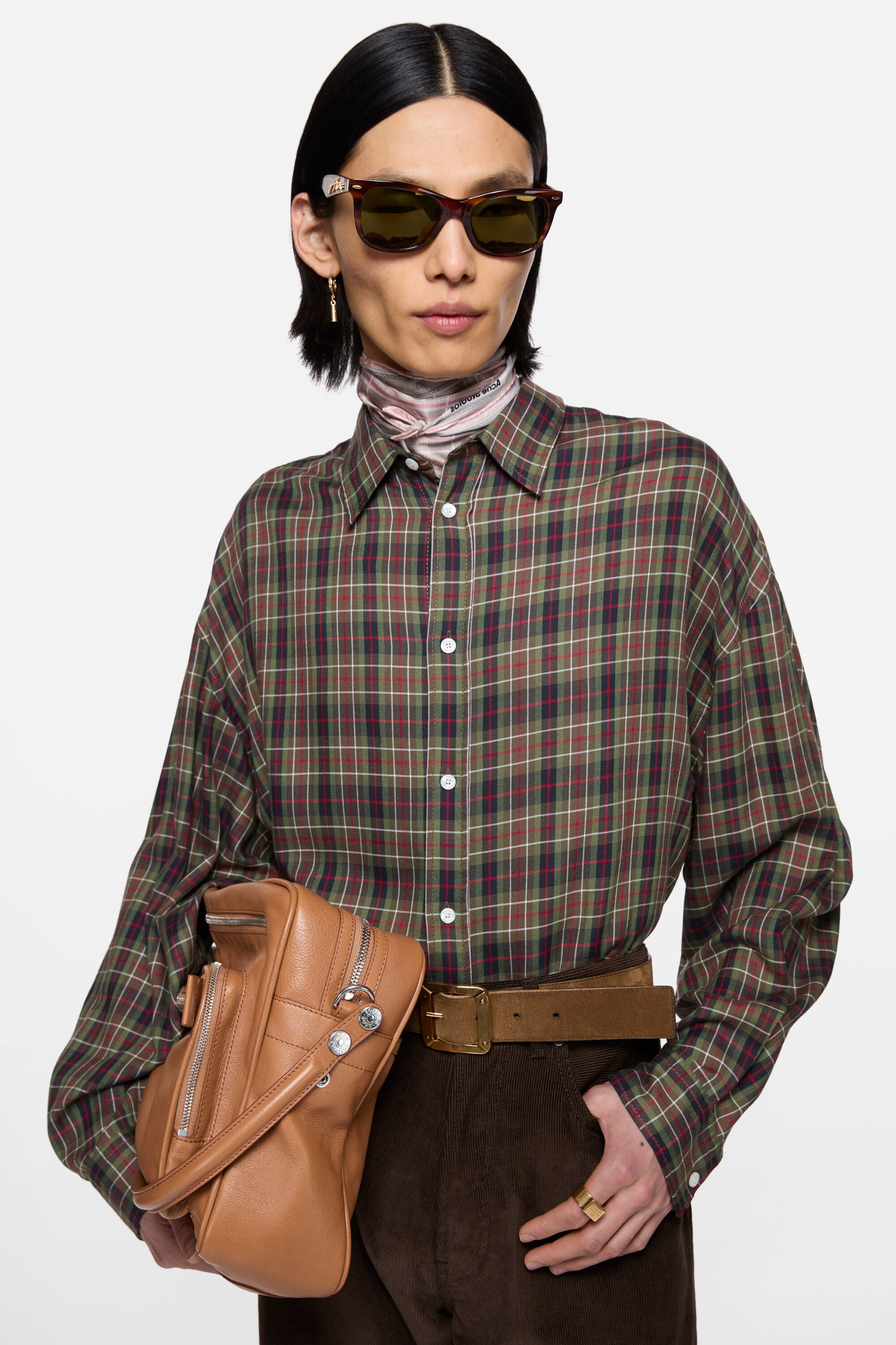 Acne Studios - Flannel button-up shirt - Green multi