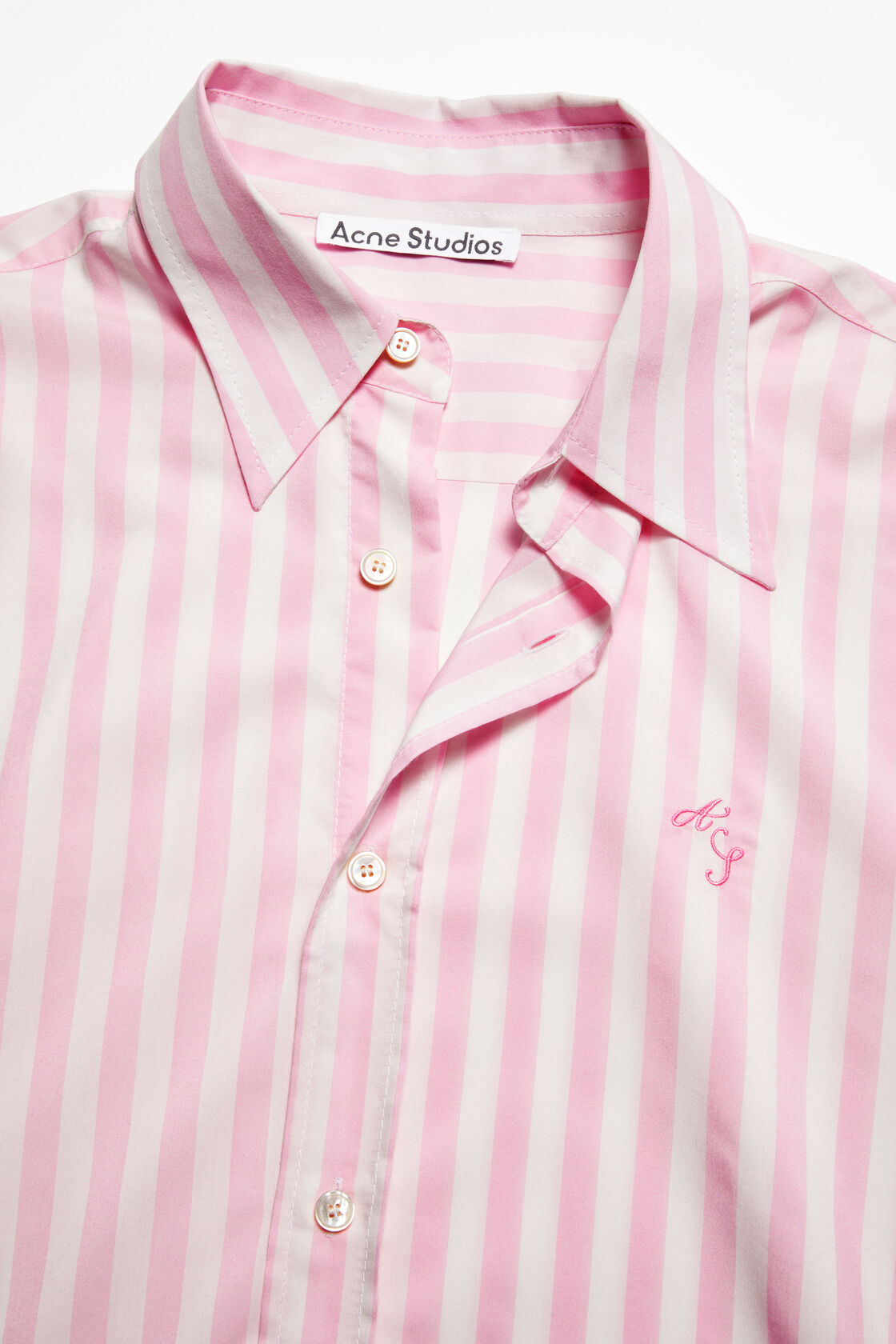 Stripe button-up shirt, Pink/white, 2000x