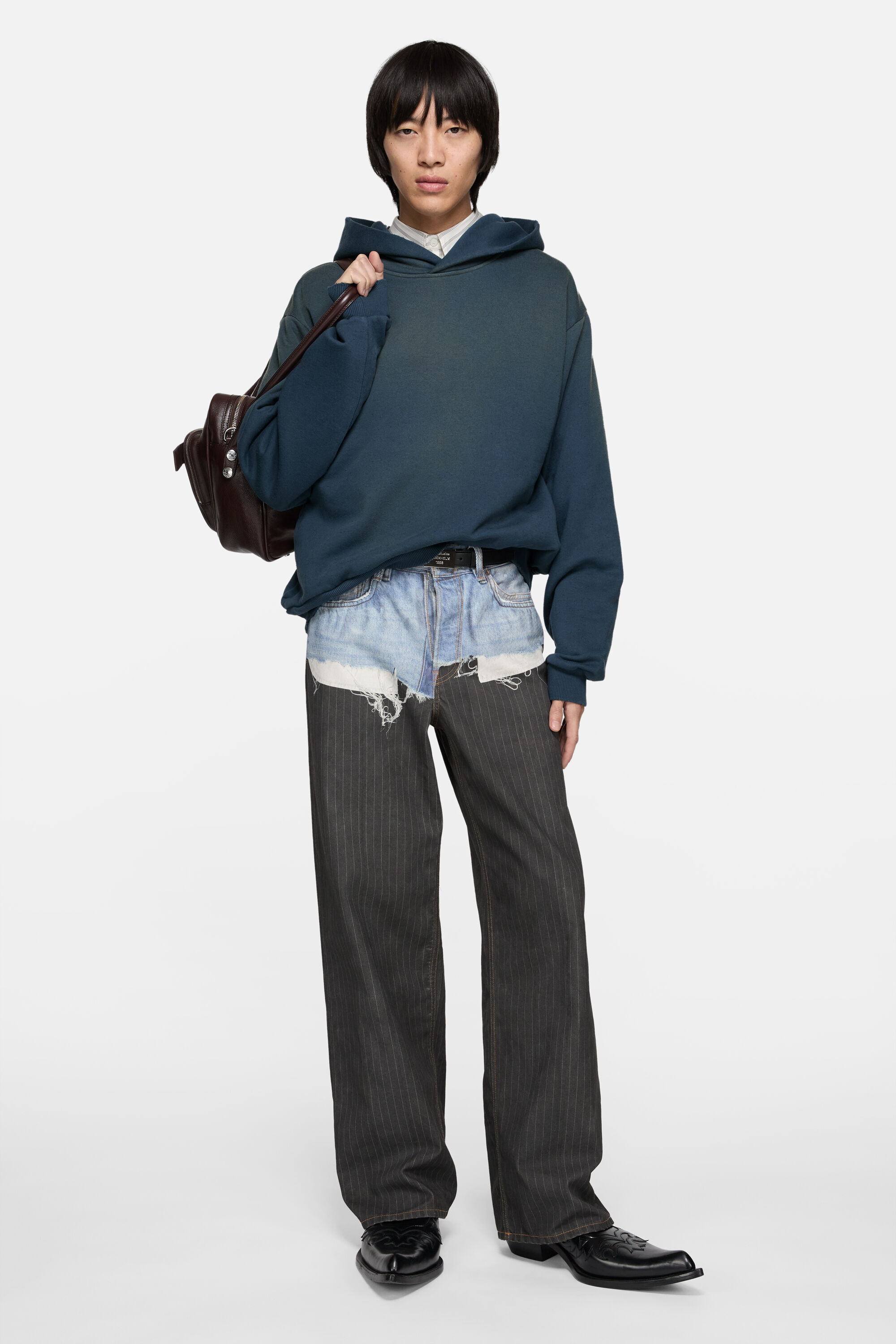 Acne Studios - Logo hooded sweater - Deep blue