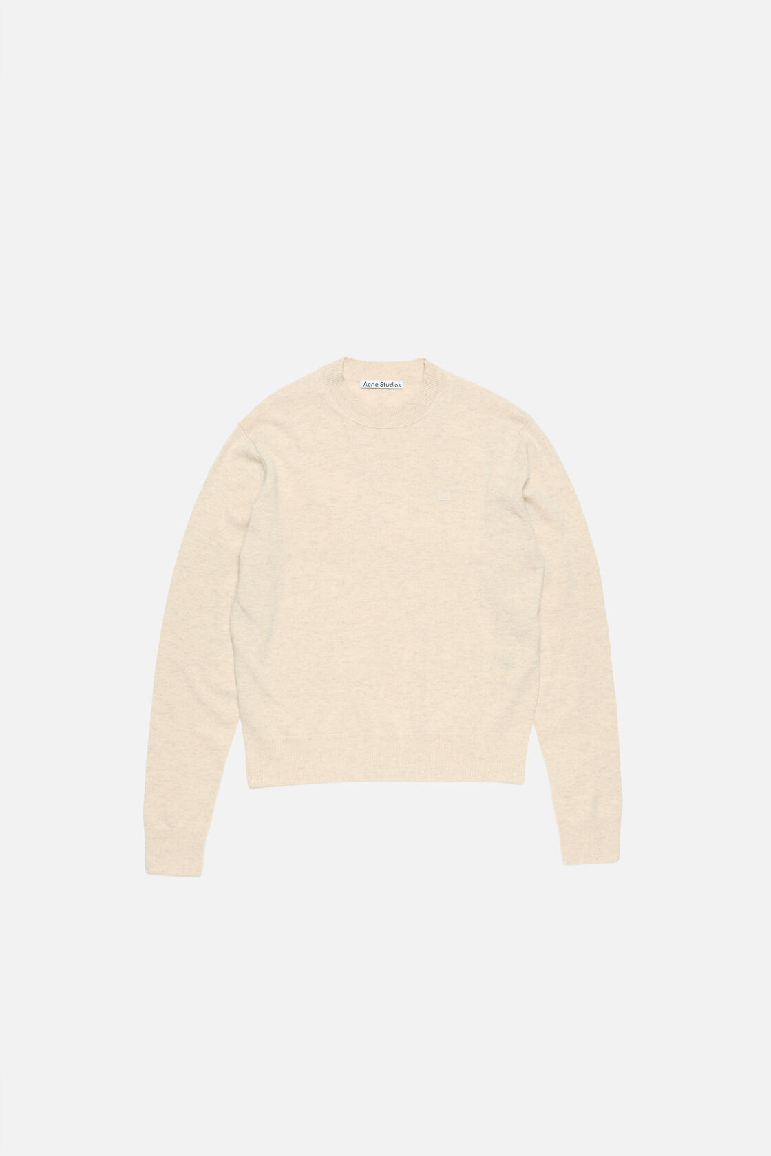 Crewneck jumper - Yak wool, Oatmeal melange, 2000x