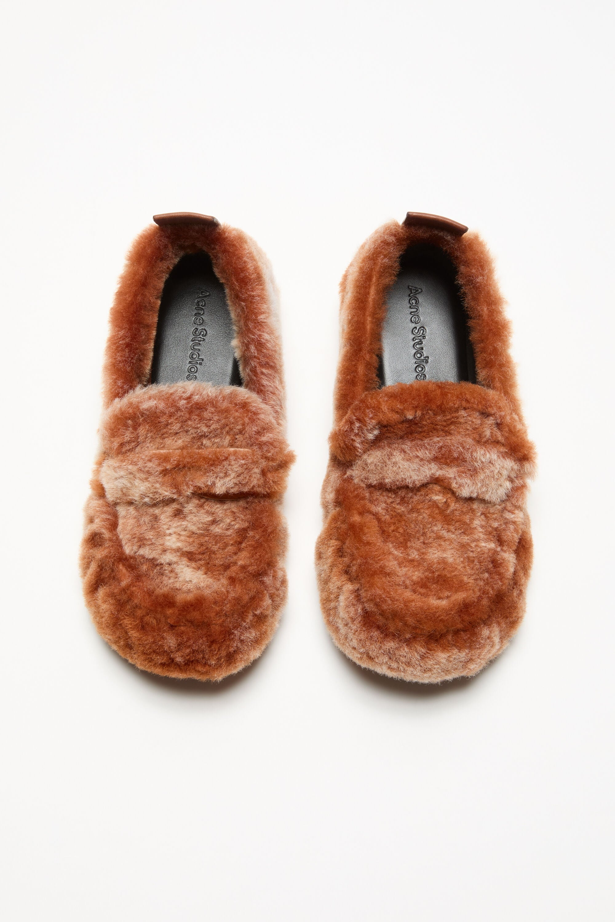 Acne Studios - Shearling loafers - Orange Multi