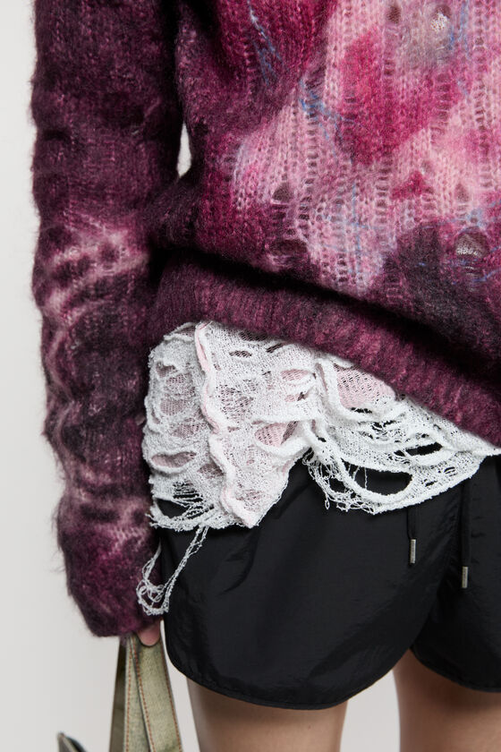 Acne Studios - プリントニットセーター - ダークパープル 