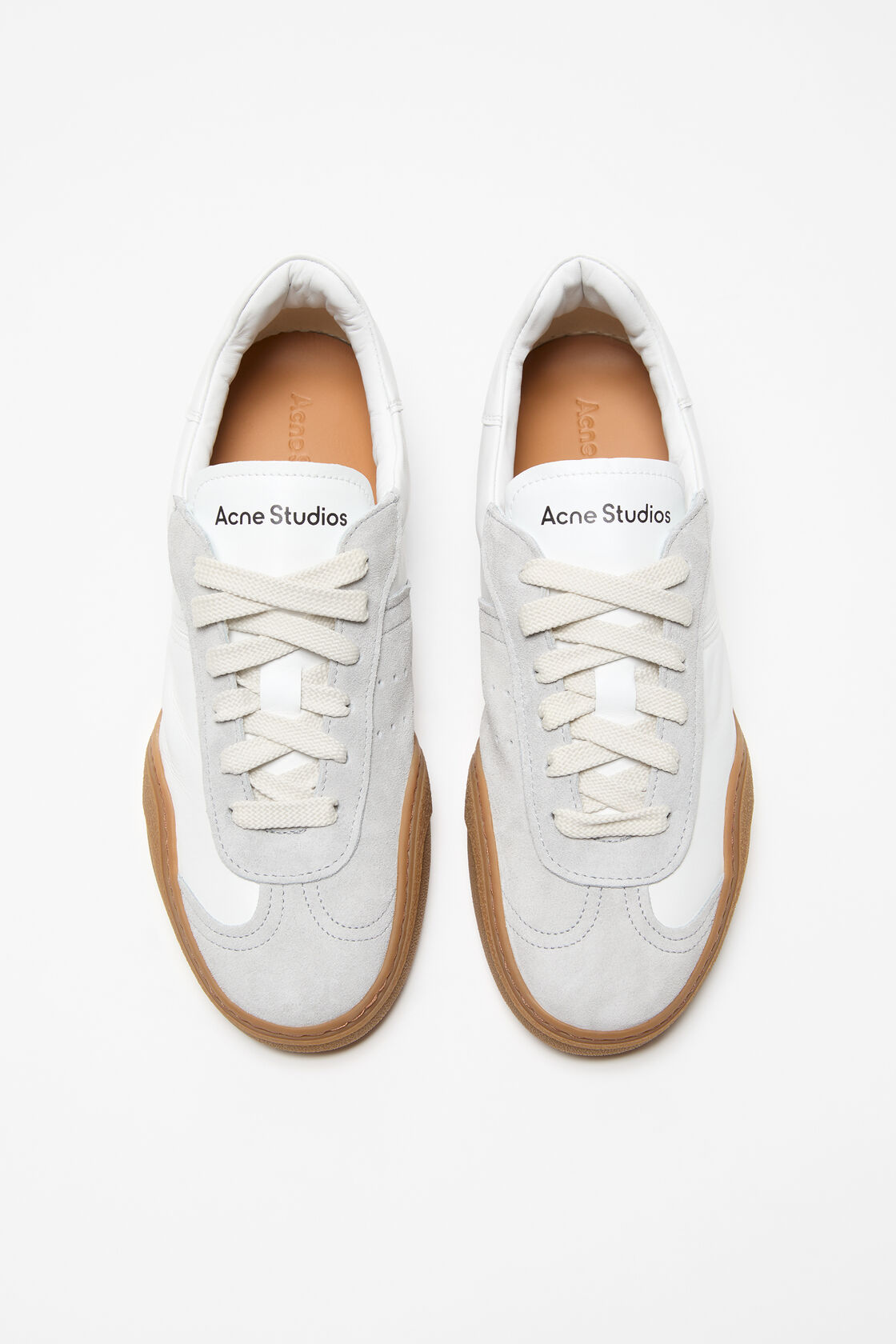 Lace-up sneakers, White/brown, 2000x