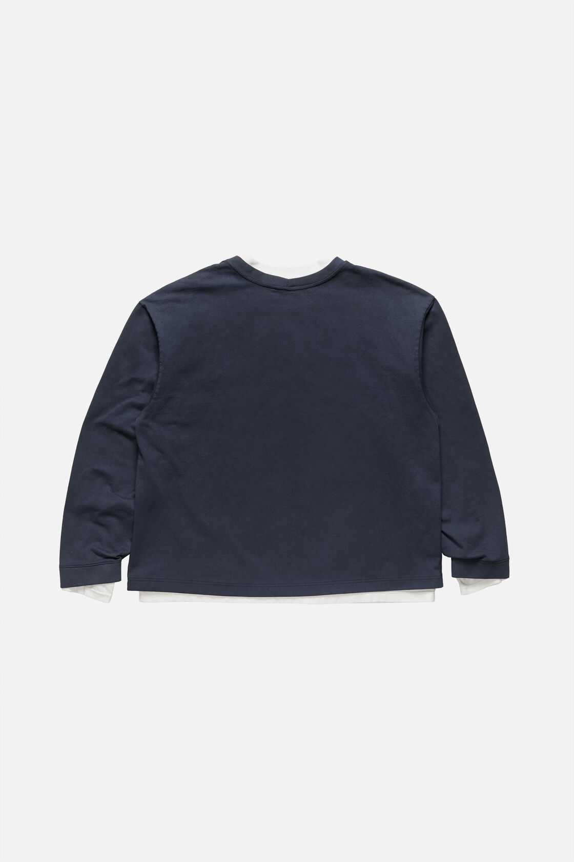 Layered sweatshirt with logo, Navy/white, 2000x