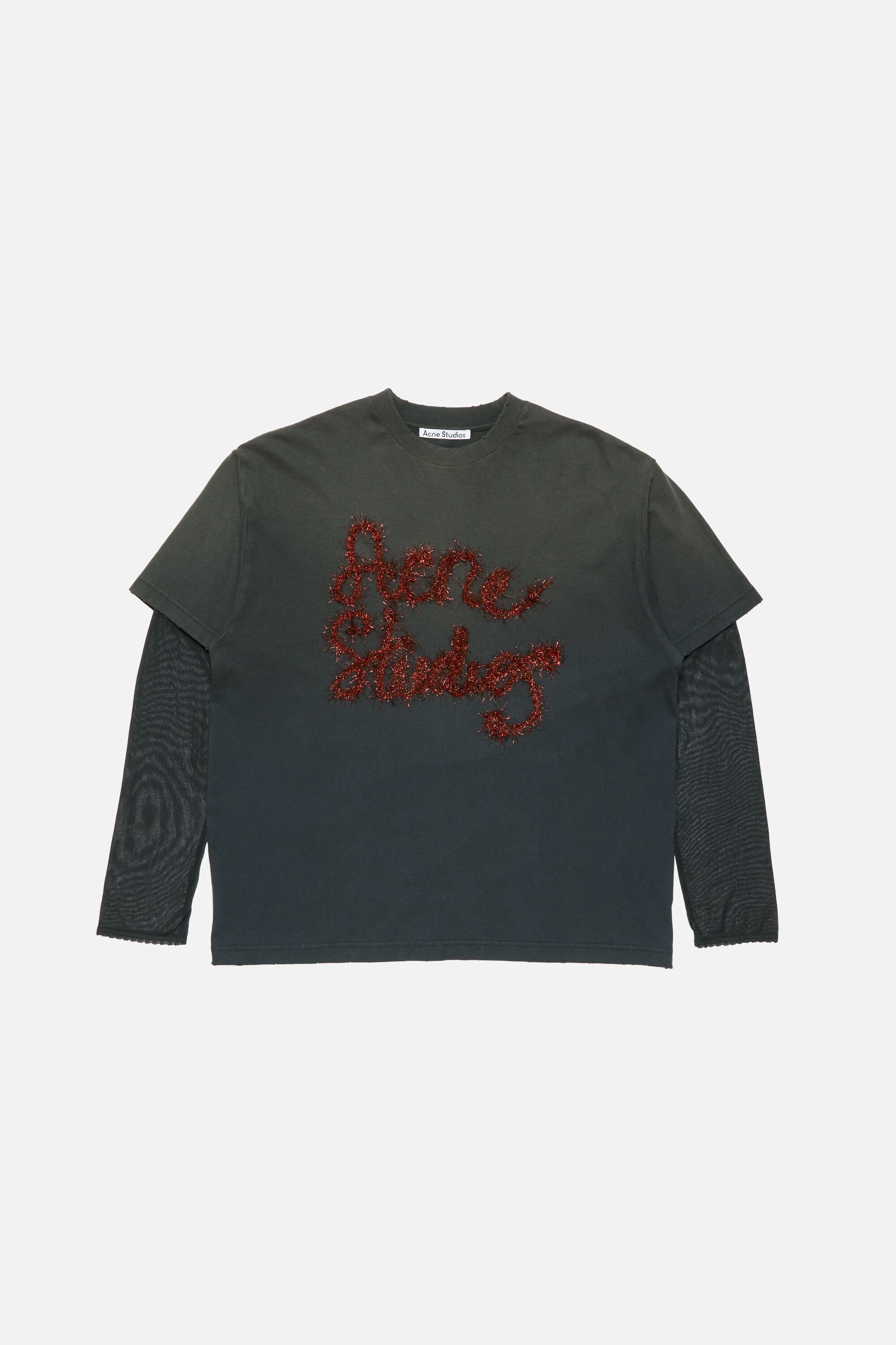 Acne Studios - レイヤードロゴTシャツ - アンスラサイトグレー