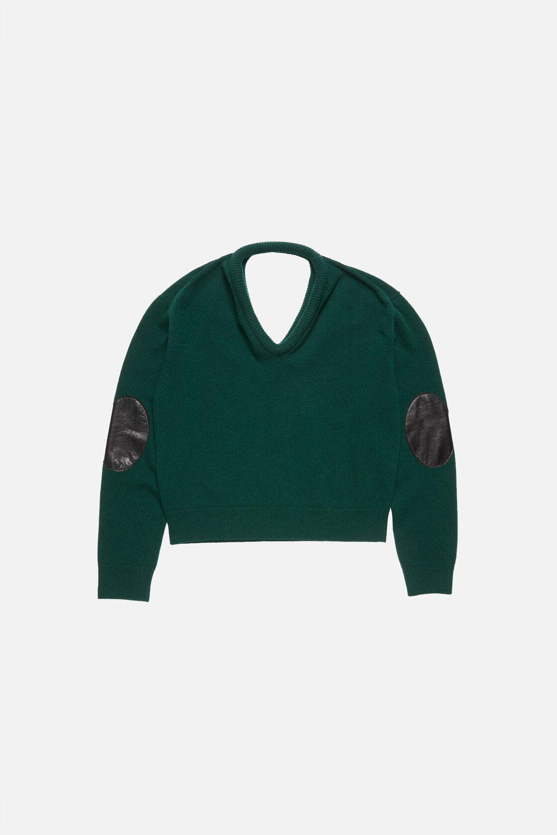 Wool jumper with cut-out, Dark green, 2000x