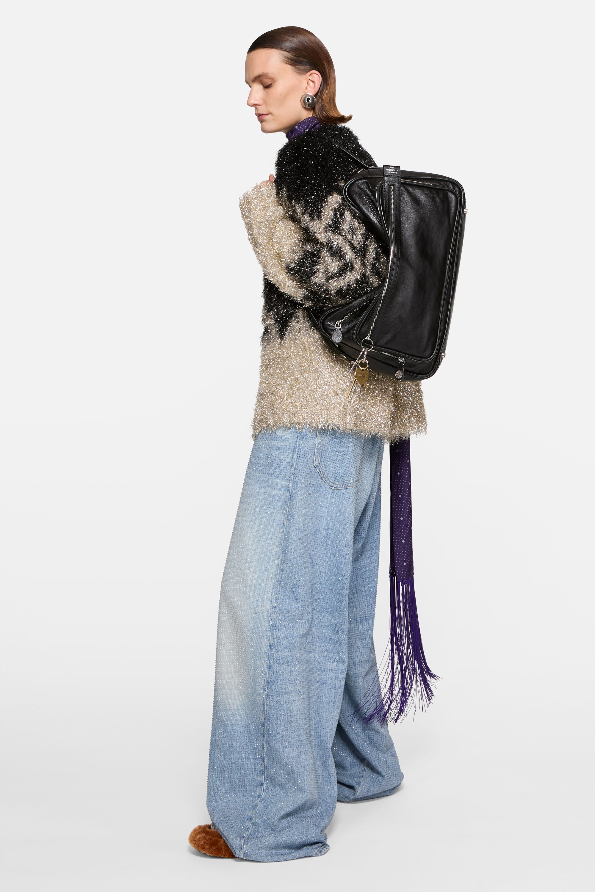 Acne Studios - Metallic knit sweater - Black/gold