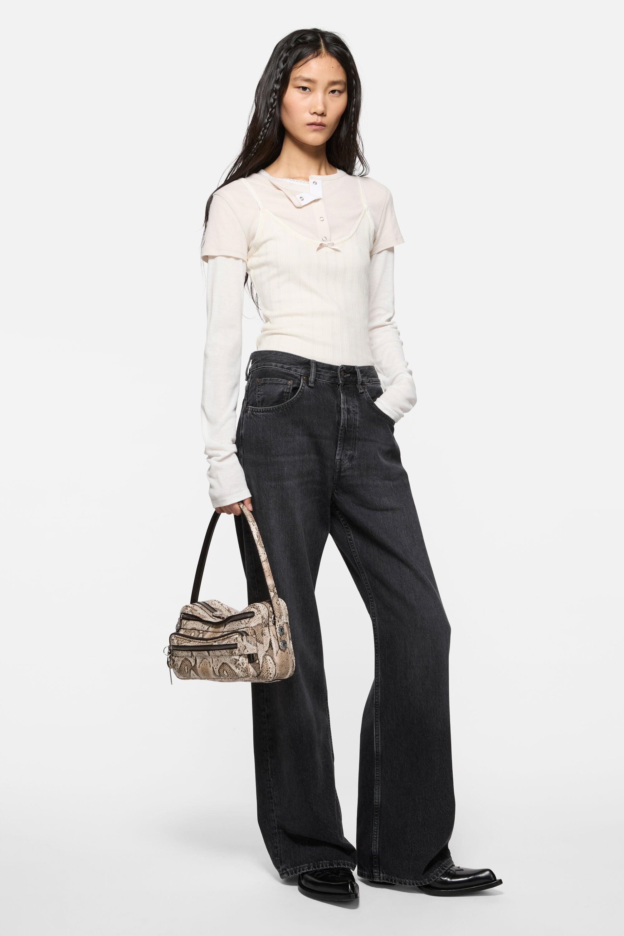 Acne Studios - Camero Party snake-print bag - Beige Multi