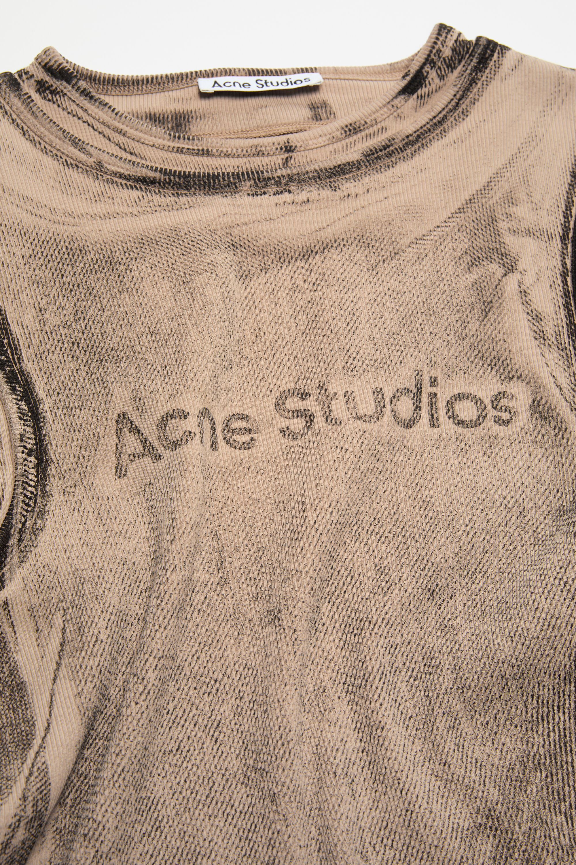 fashiru ラグラン ロンT auralee acne studios Acne Studios - Layered graphic t-shirt - Warm beige