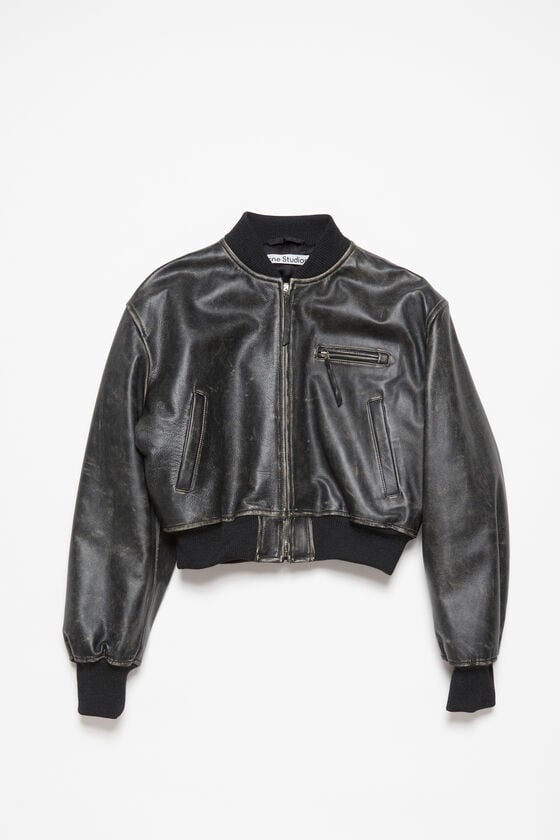 Acne Studios - Leather bomber jacket - Black