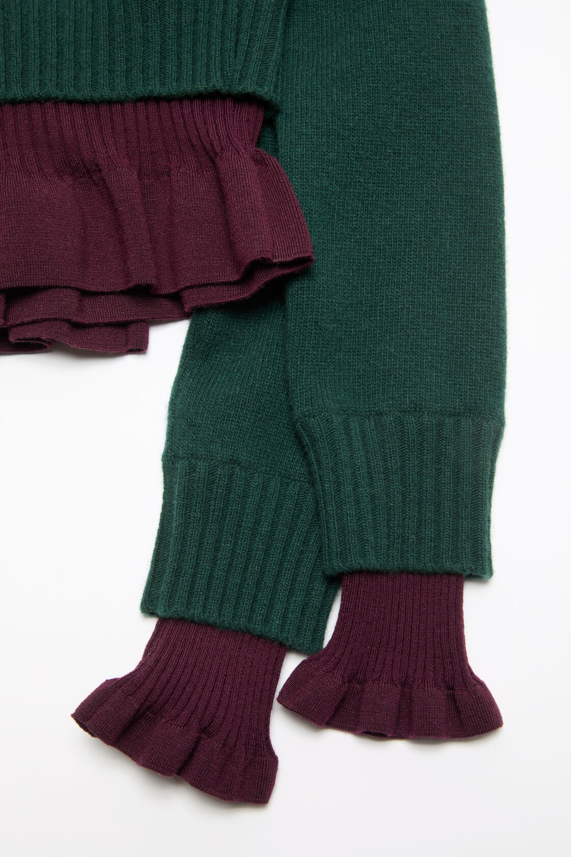 Layered knit sweater, Dark green, 2000x