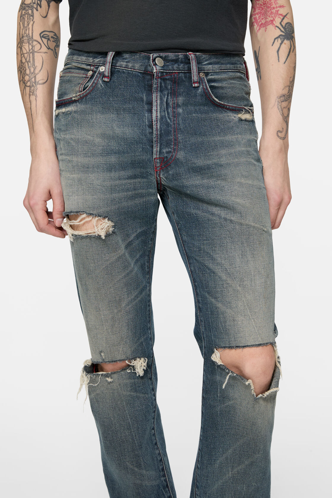 Re-edition worn jeans - 1996M, Mid Blue, 2000x