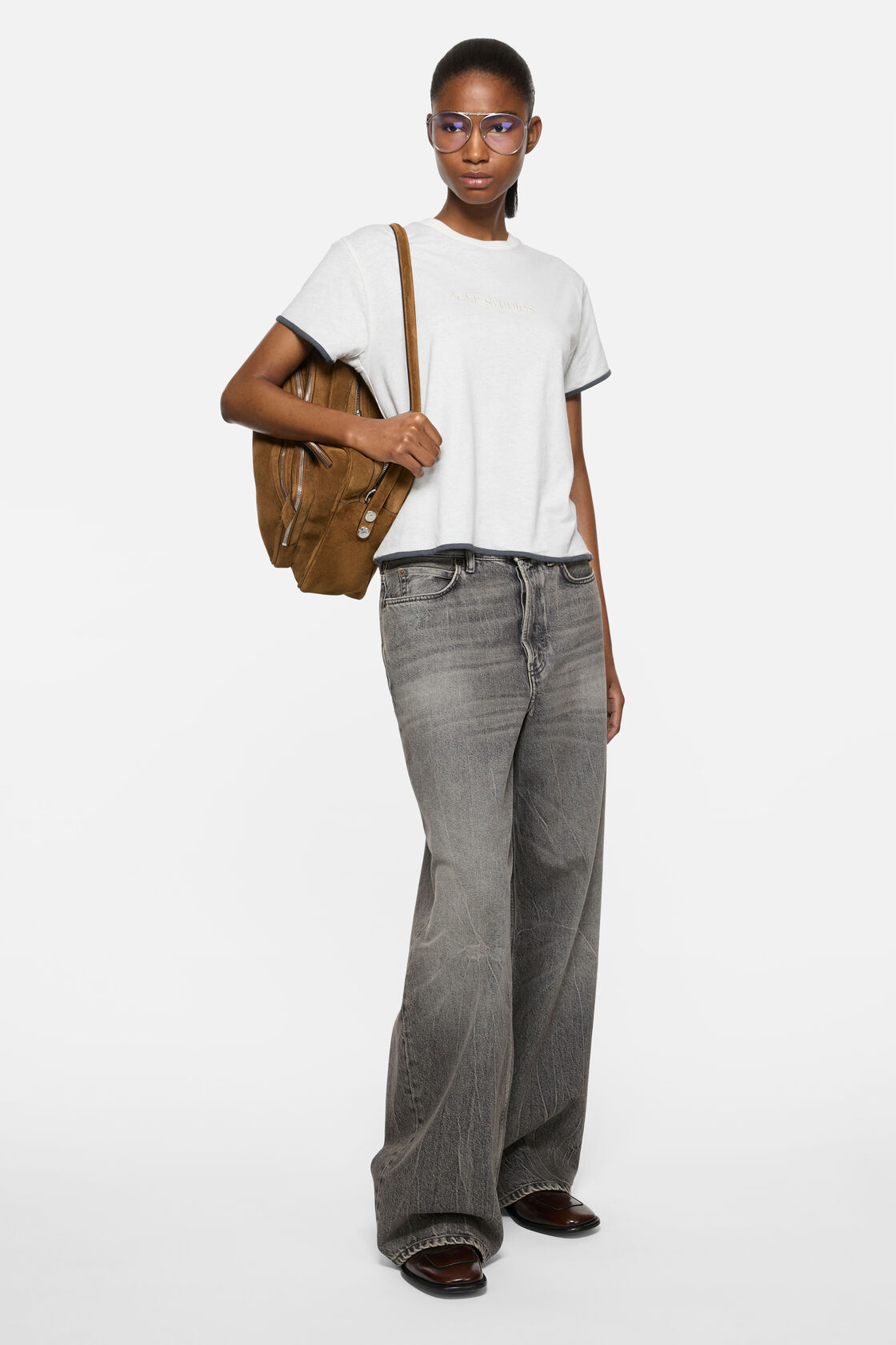Layered t-shirt with logo, White/grey, 2000x
