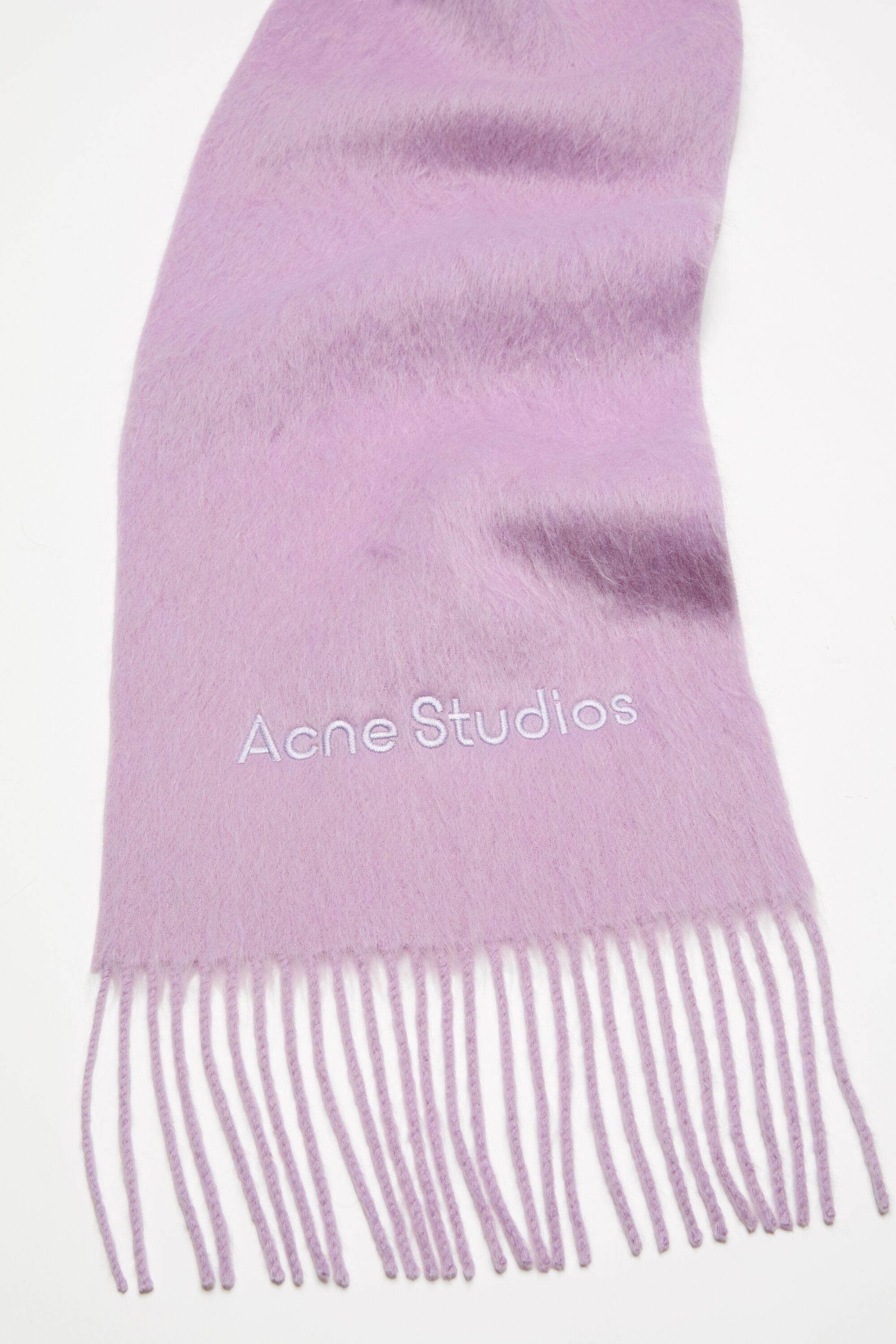 Acne Studios - Long-Hair Alpaca-Wool Scarf - Light pink