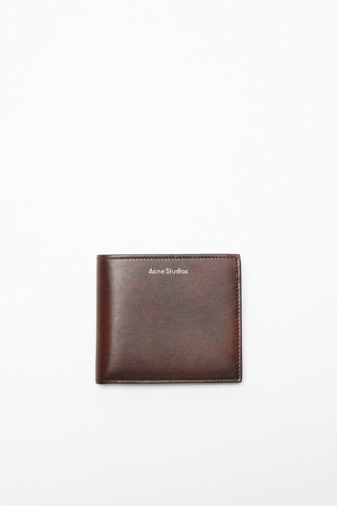 Folded leather wallet, Dark brown, 2000x