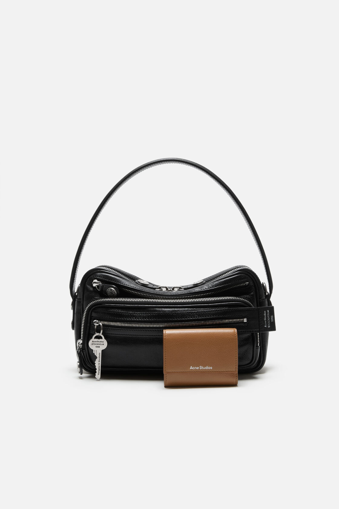 Leather trifold wallet, Caramel brown, 2000x