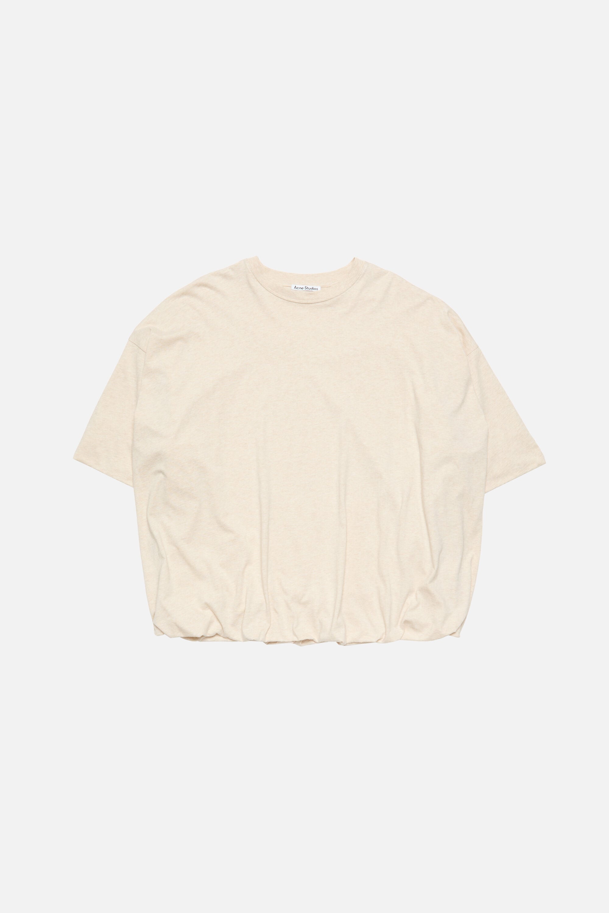 Acne Studios ベージュ Tシャツ Acne Studios - Gathered t-shirt with logo - Beige melange