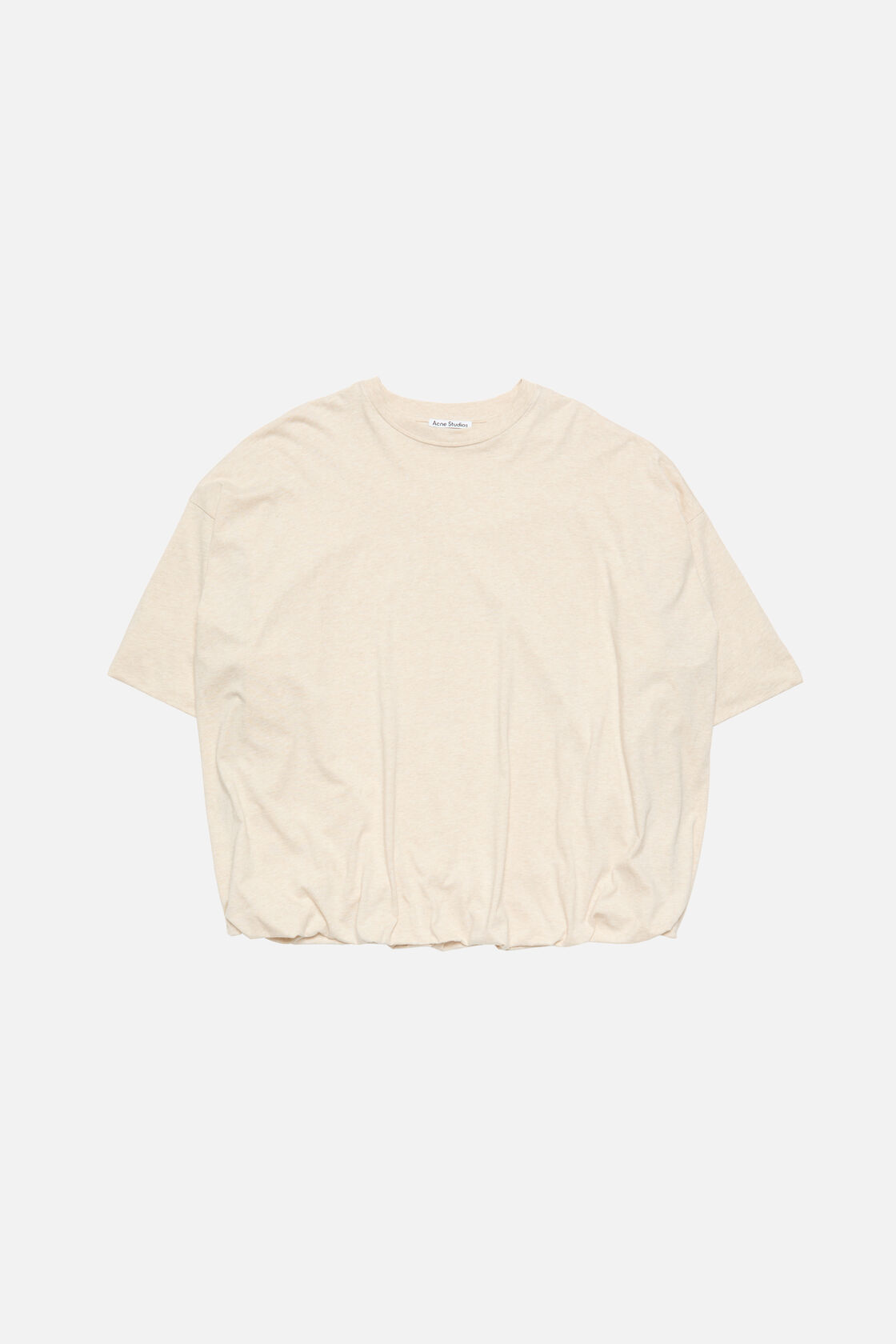 Gathered t-shirt with logo, Beige melange, 2000x