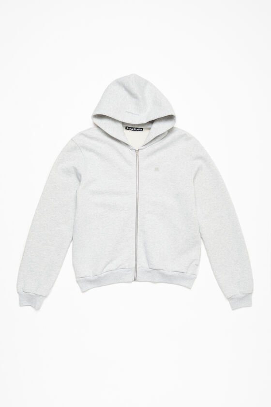 Hooded zipper sweater, Pale Grey Melange, 2000x