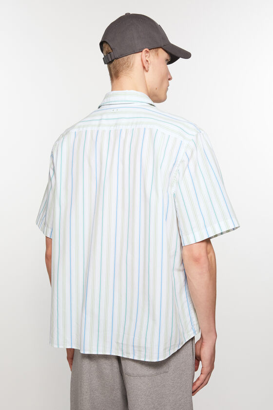Acne Studios - Gestreiftes Hemd mit Knopfleiste - Blau/Grün PORTER for DOVER STREET MARKET GINZA
