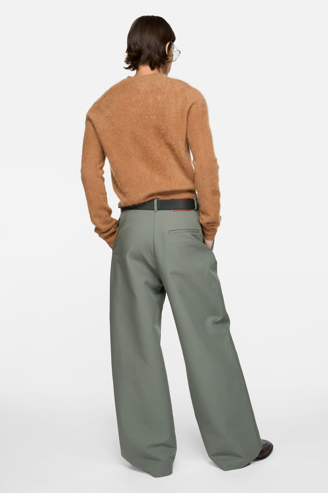 Satin trousers, Stone grey, 2000x