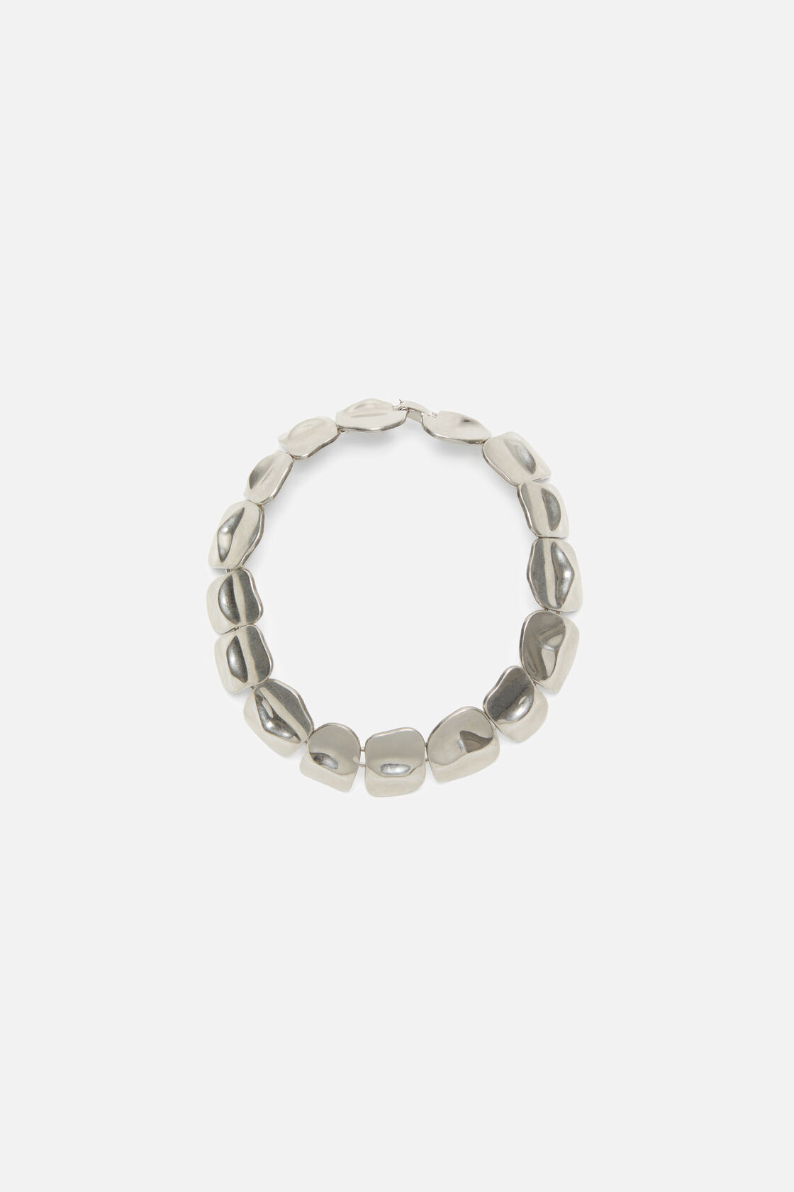 Brass croco scale necklace, Silver, 2000x