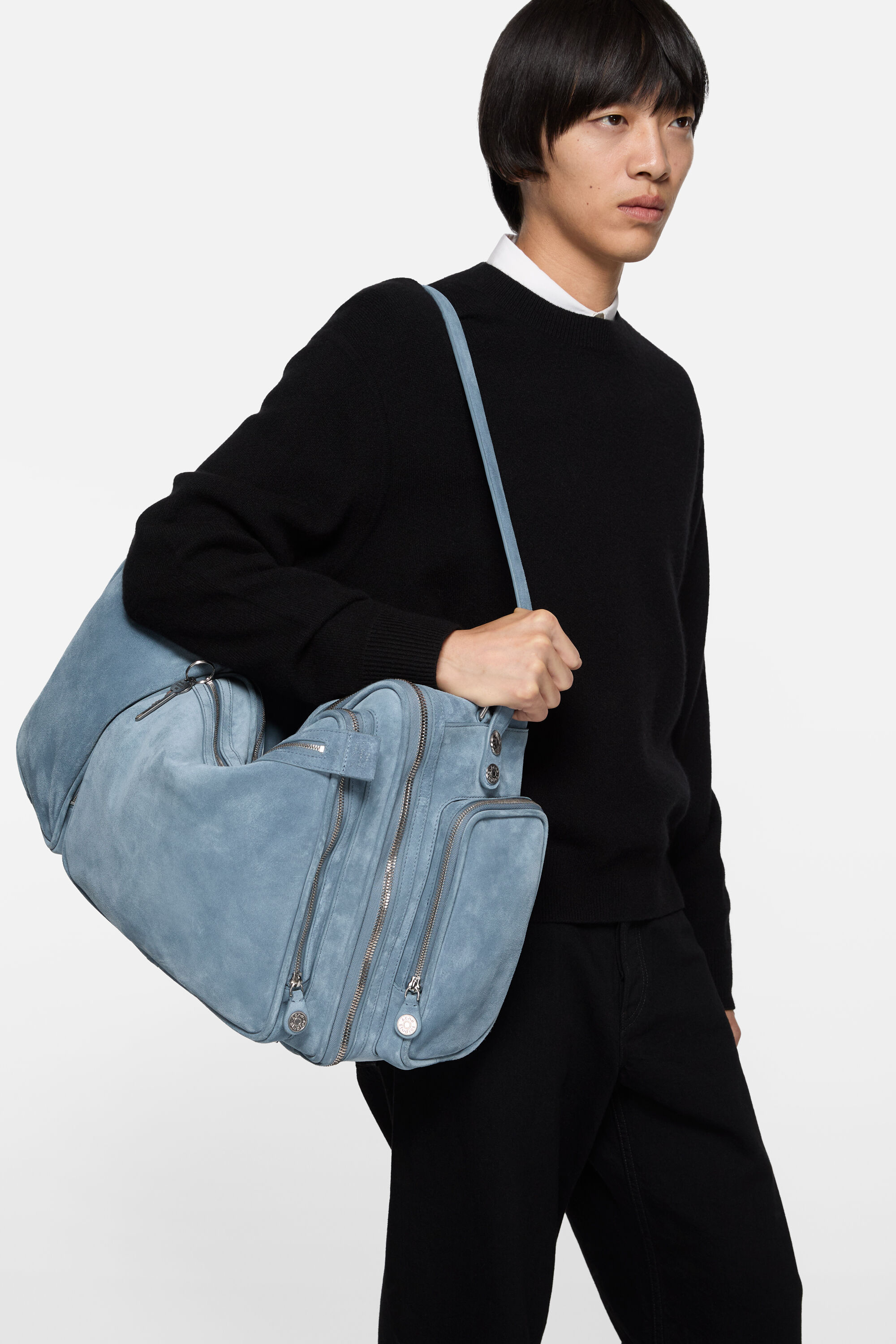 Acne Studios - Camero Hotel スエードショルダーバッグ - デニムブルー