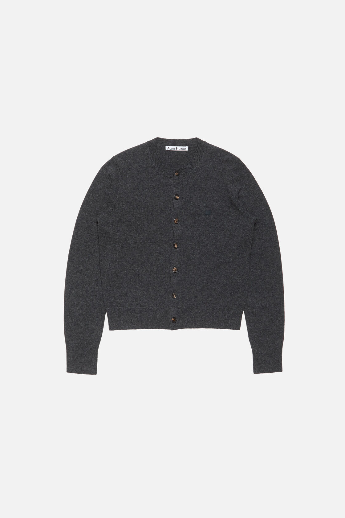 Fitted cardigan - yak wool, Dark Grey Melange, 2000x