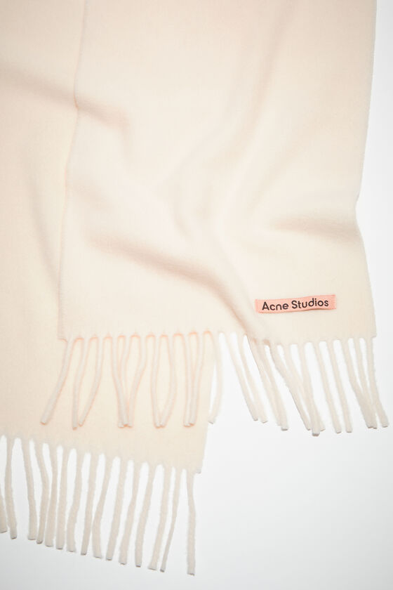 Acne Studios - Schmaler Fransen-Schal aus Wolle - Warmes Weiß