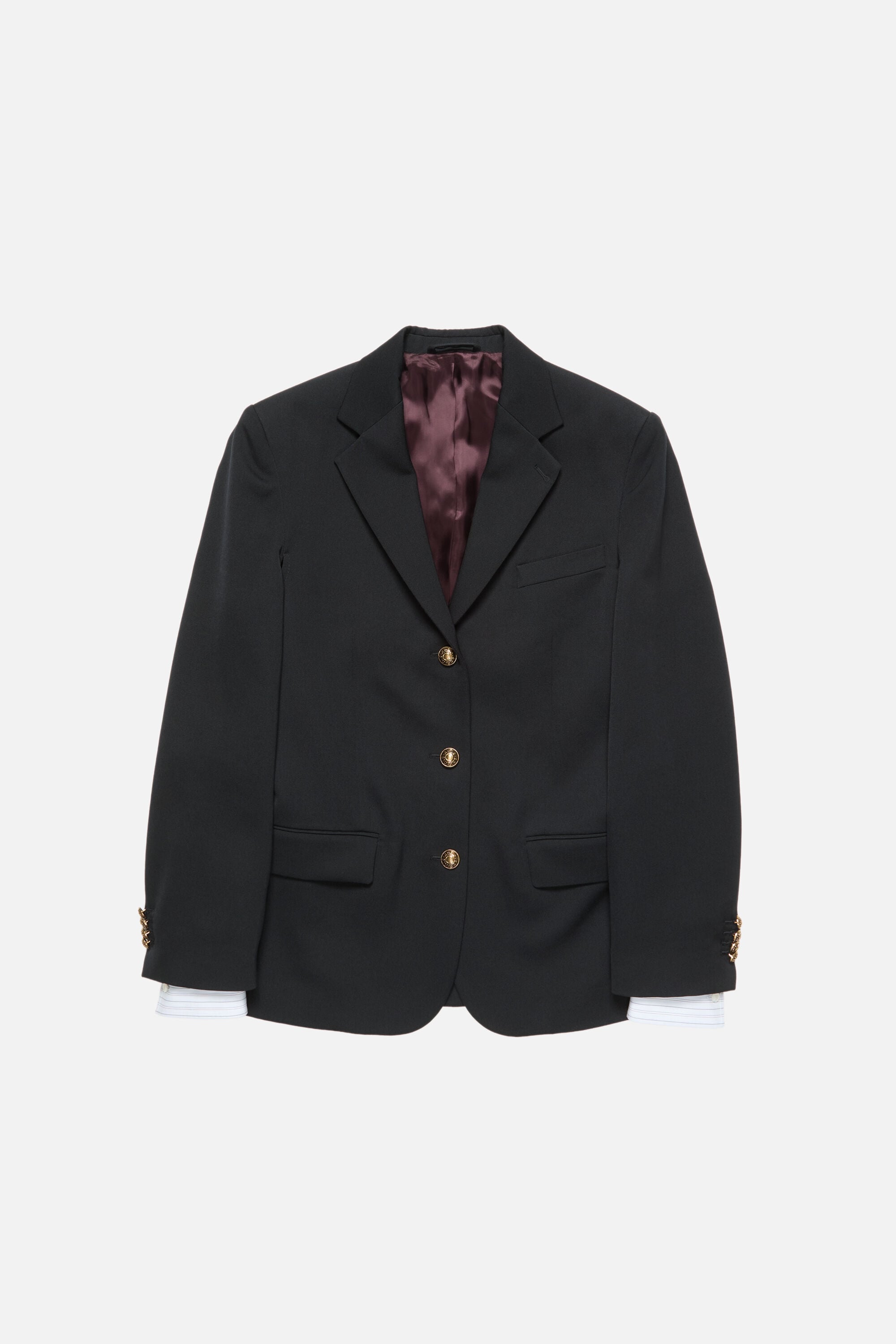 Acne Studios - レイヤードウールスーツジャケット - ネイビーブルー