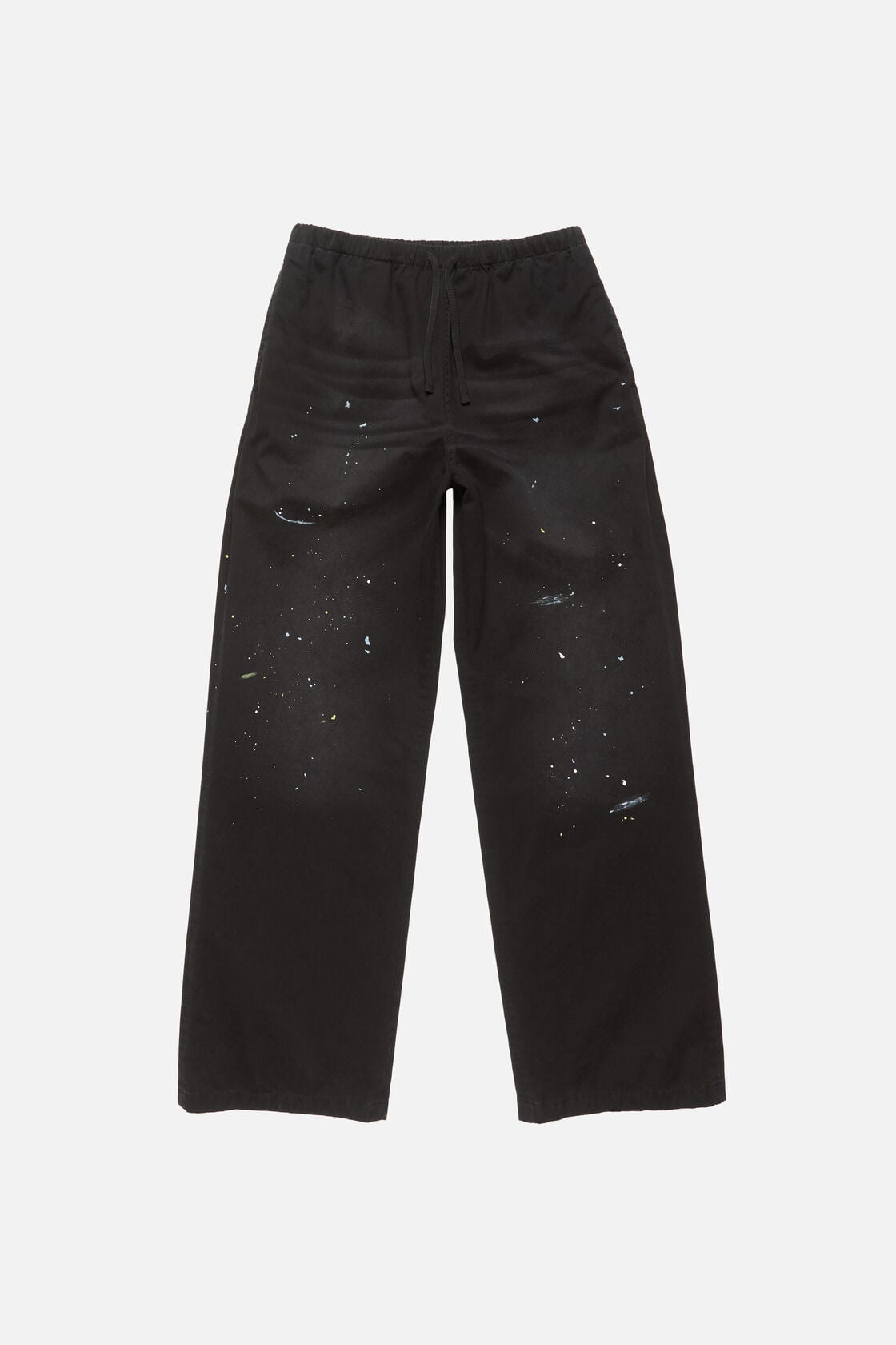 Washed cotton trousers, Black, 2000x