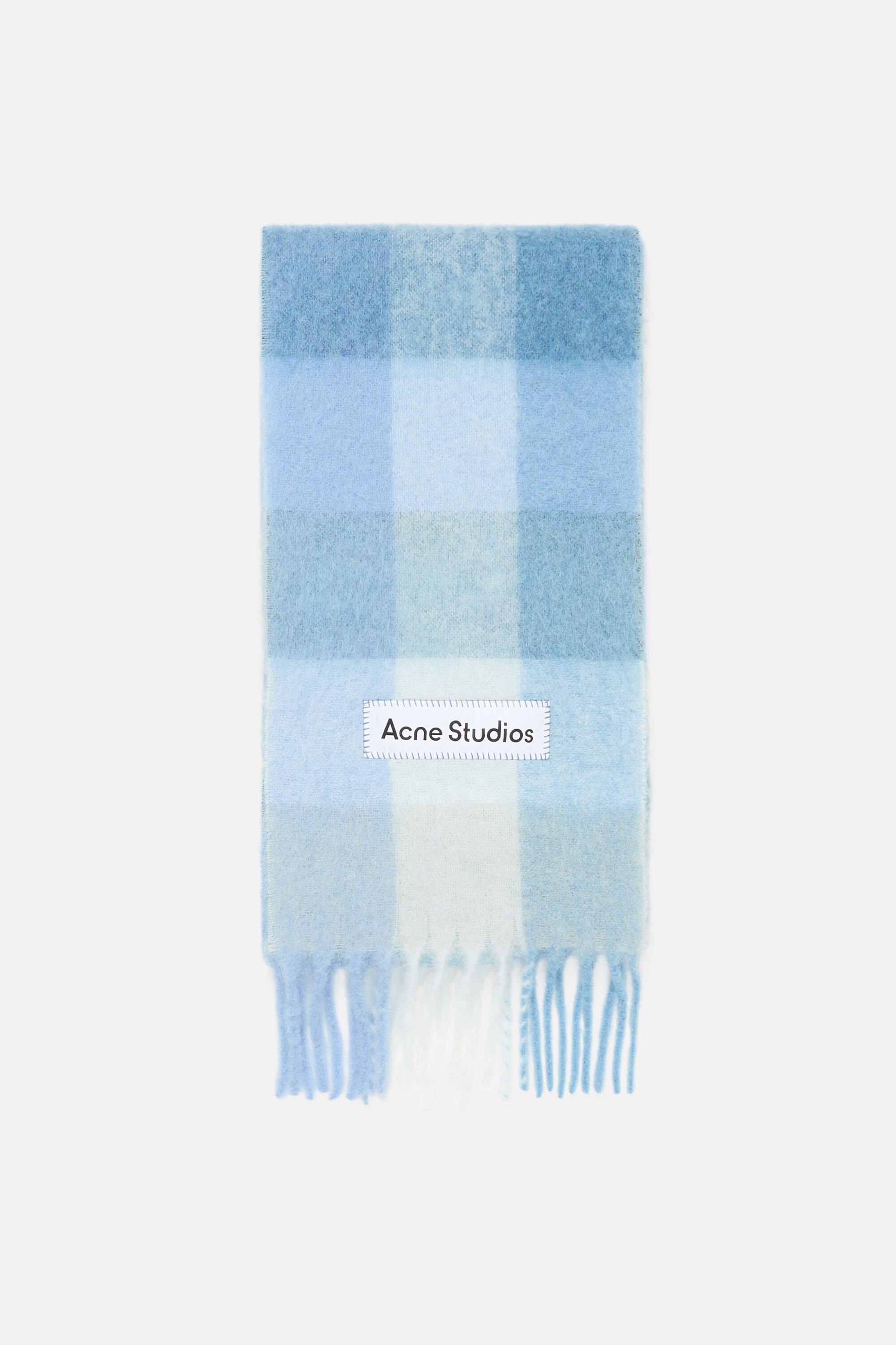 Acne Studios - モヘアチェックスカーフ - グリーン/グレー/ブラック