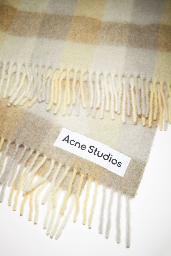 Acne Studios - チェック柄アルパカブレンドブランケットスカーフ 