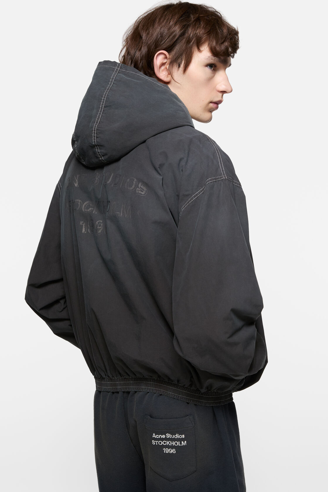 Hooded logo jacket, Black, 2000x