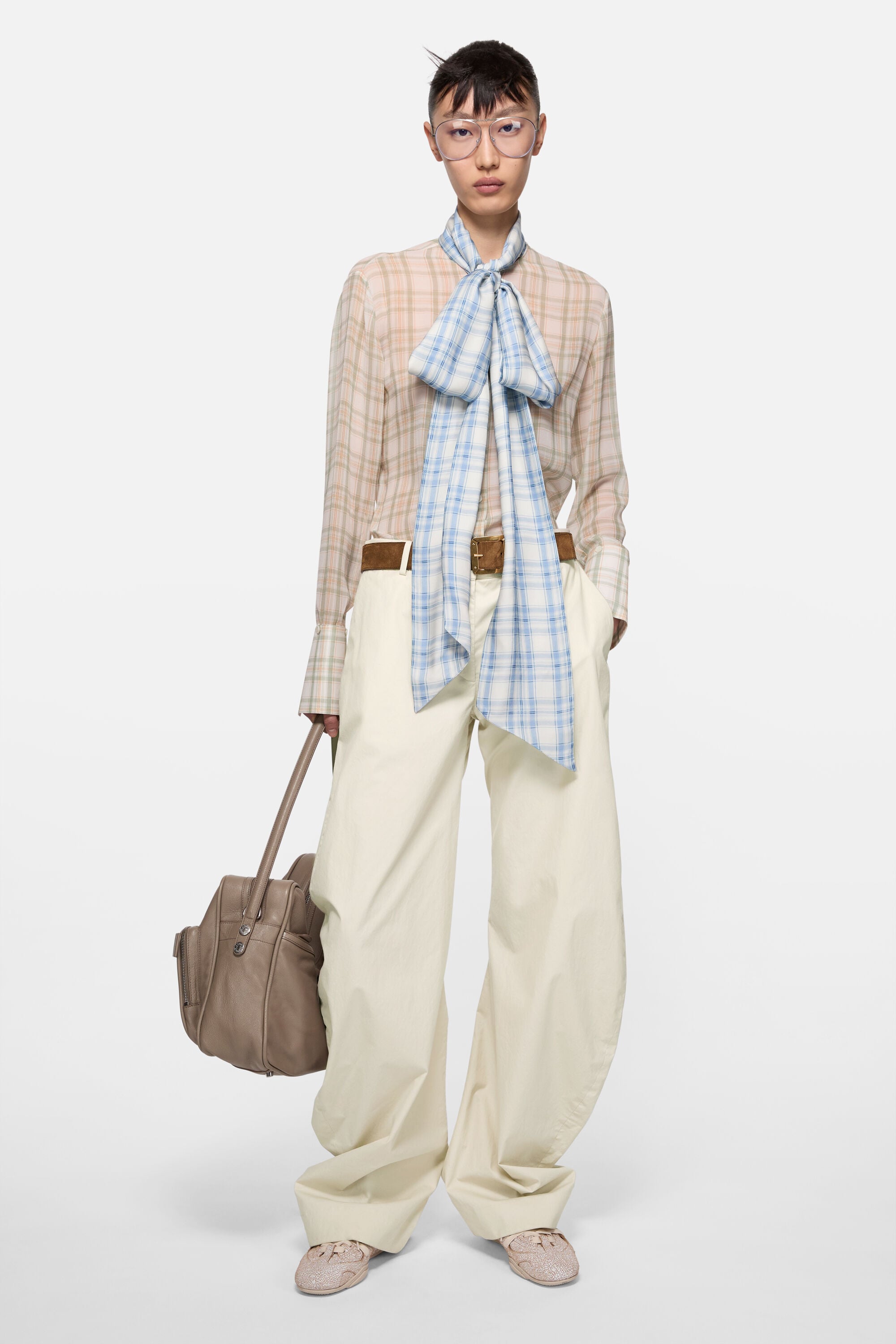 Acne Studios - カジュアルツイルトラウザーズ - ライトベージュ
