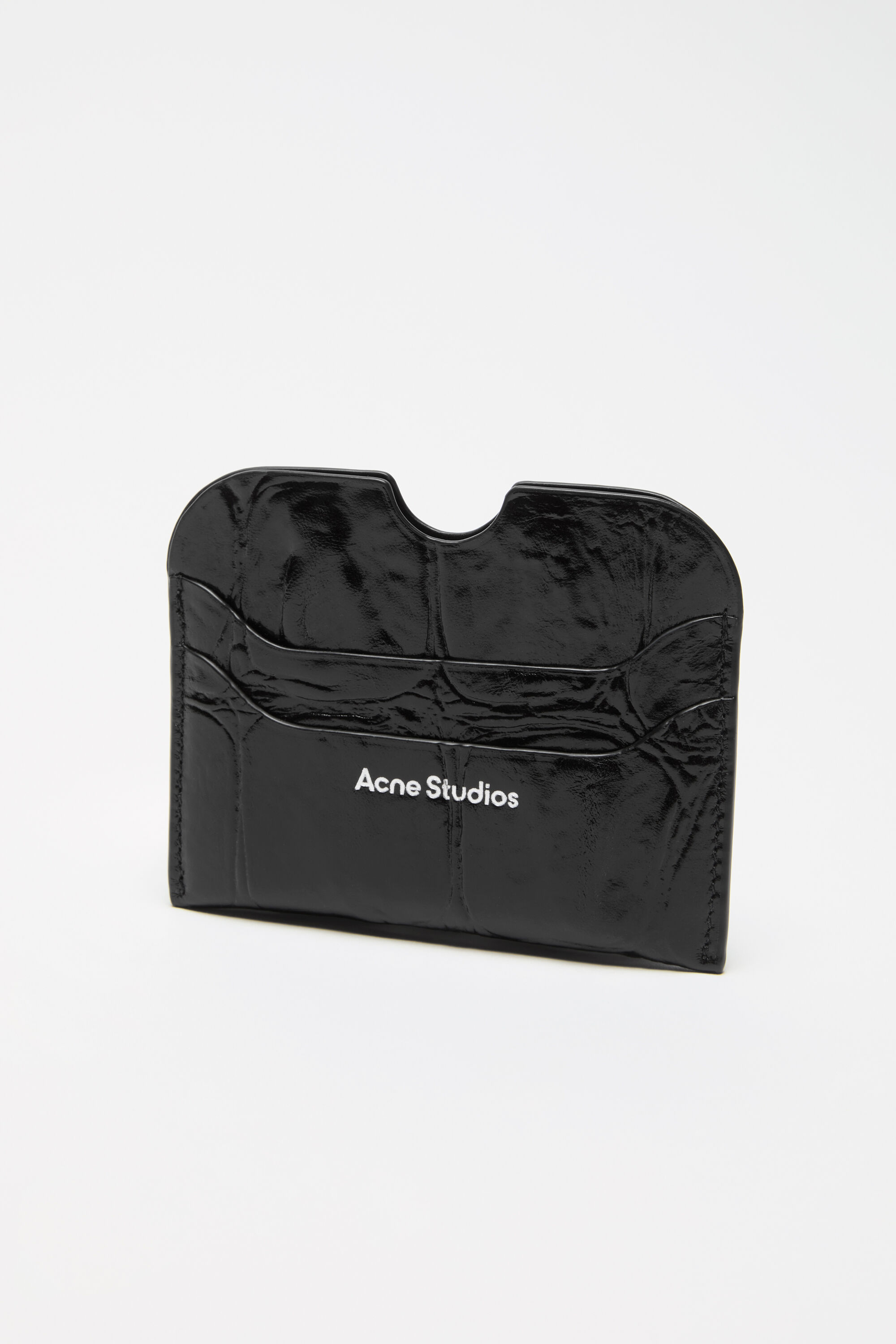 acne studios ドキュメントホルダー Acne Studios - レザーカードホルダー - ブラック