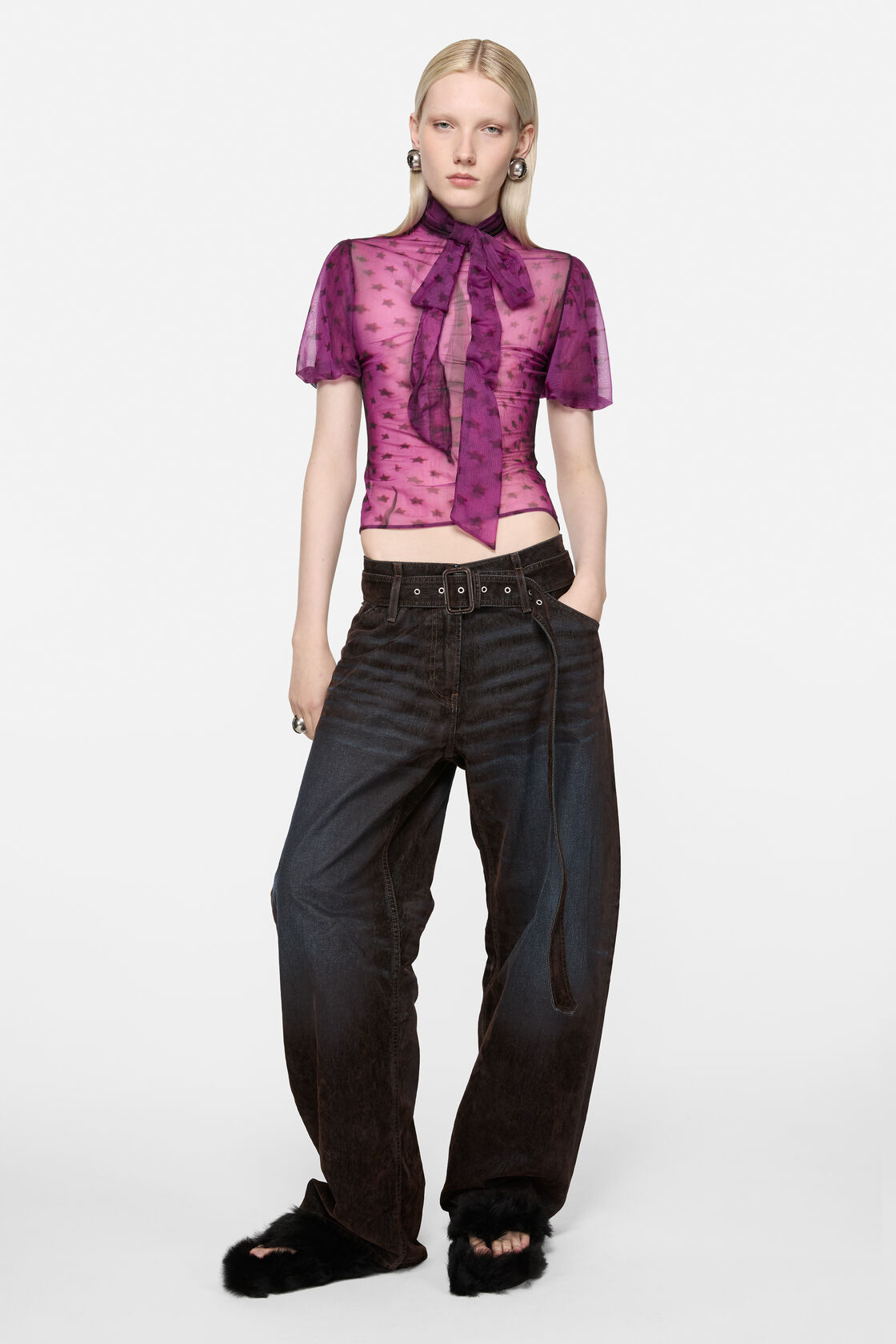 Belted jeans, Brown/blue, 2000x