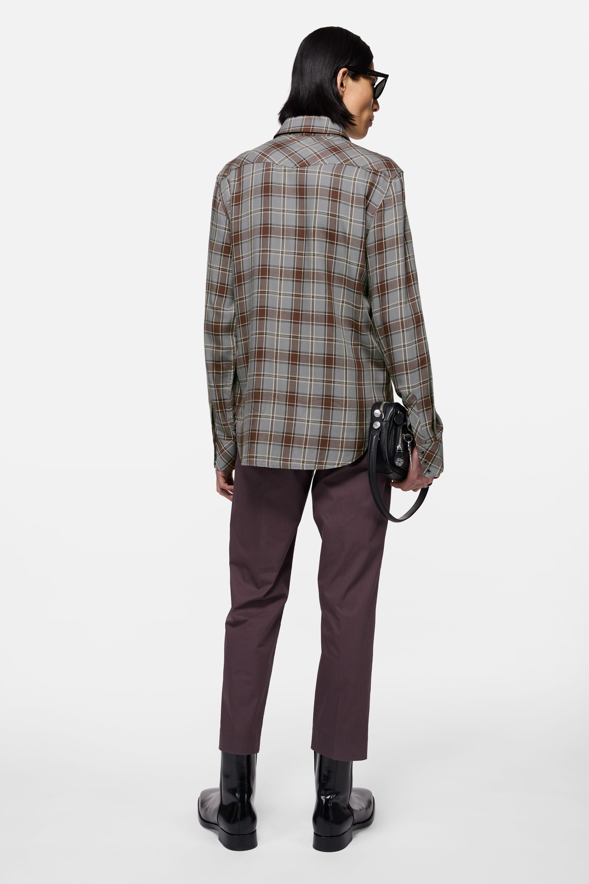 Acne Studios - フランネルチェック ボタンアップシャツ - マルチグレー