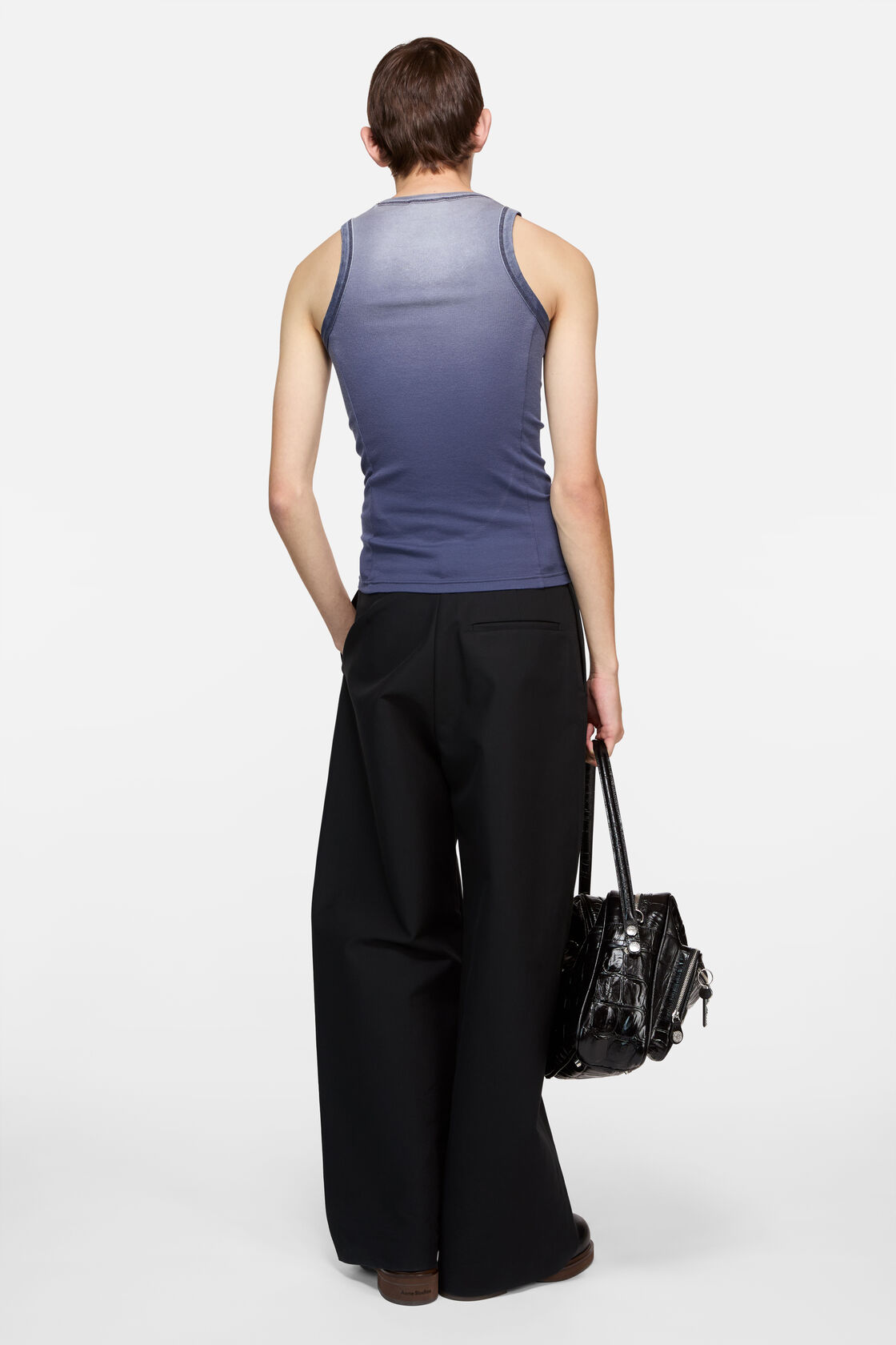 Sprayed logo tank top, Navy, 2000x