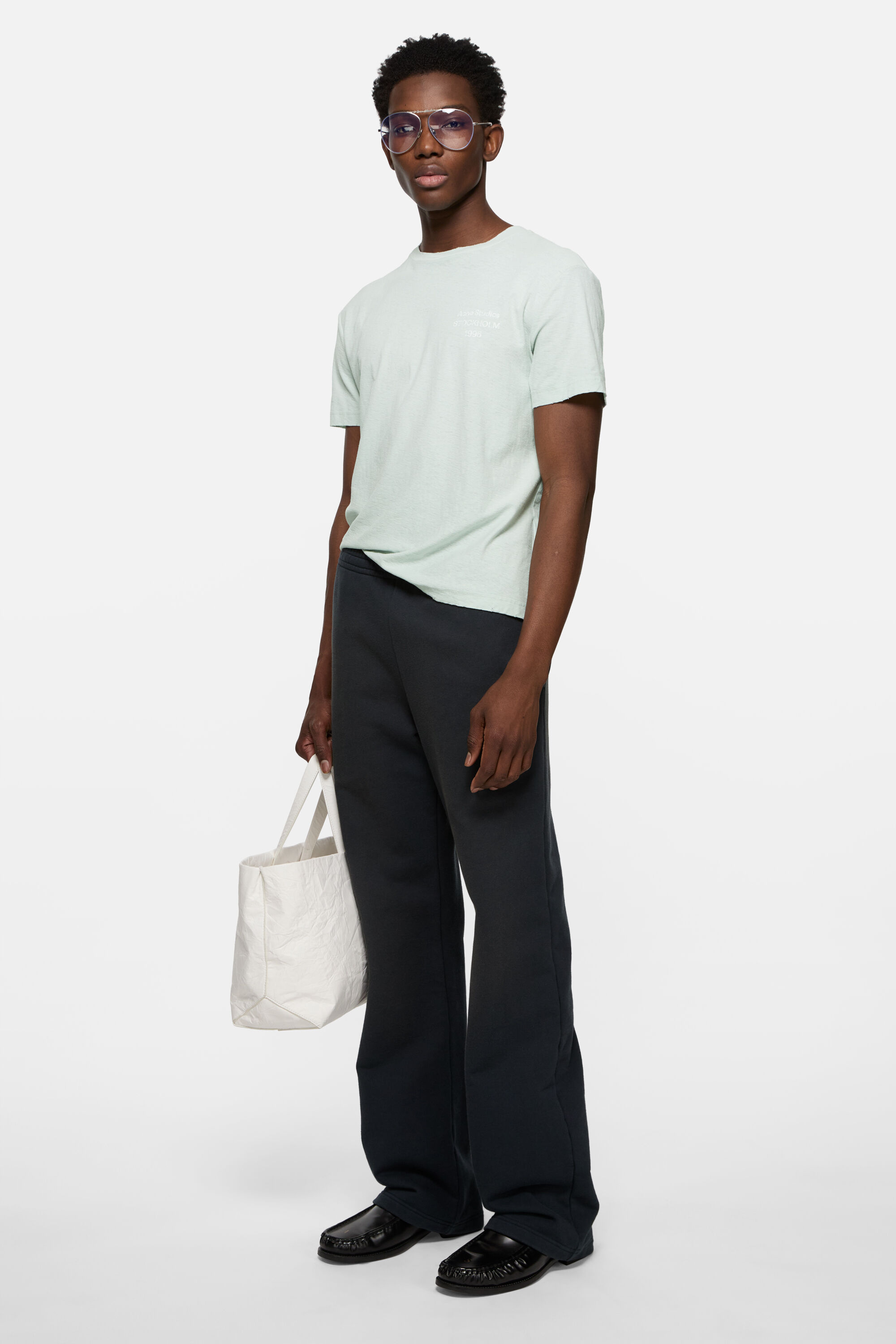 Acne Studios - Distressed logo t-shirt - Pale mint