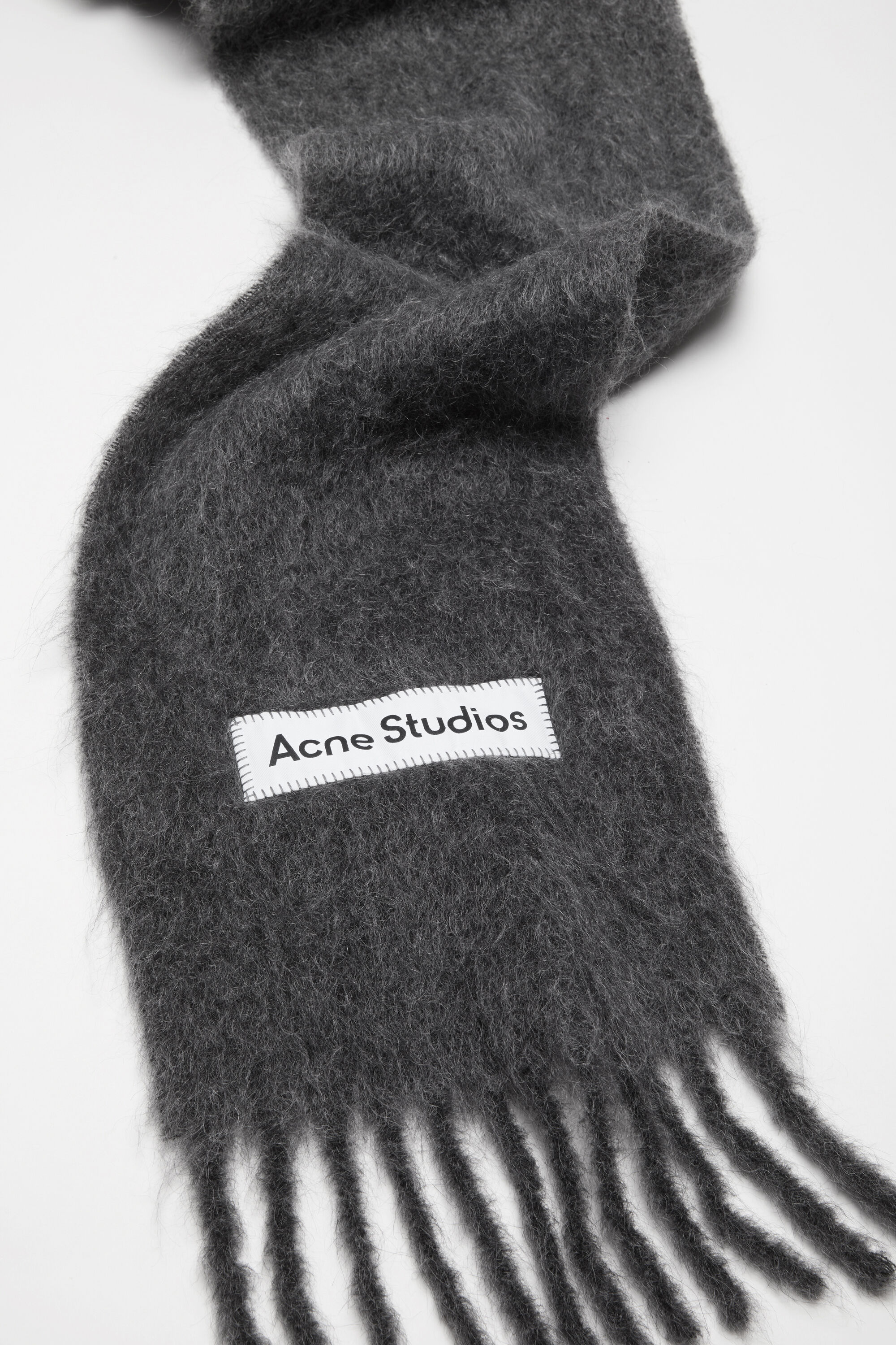 Acne Studios - ウールフリンジスカーフ - ダークグレー