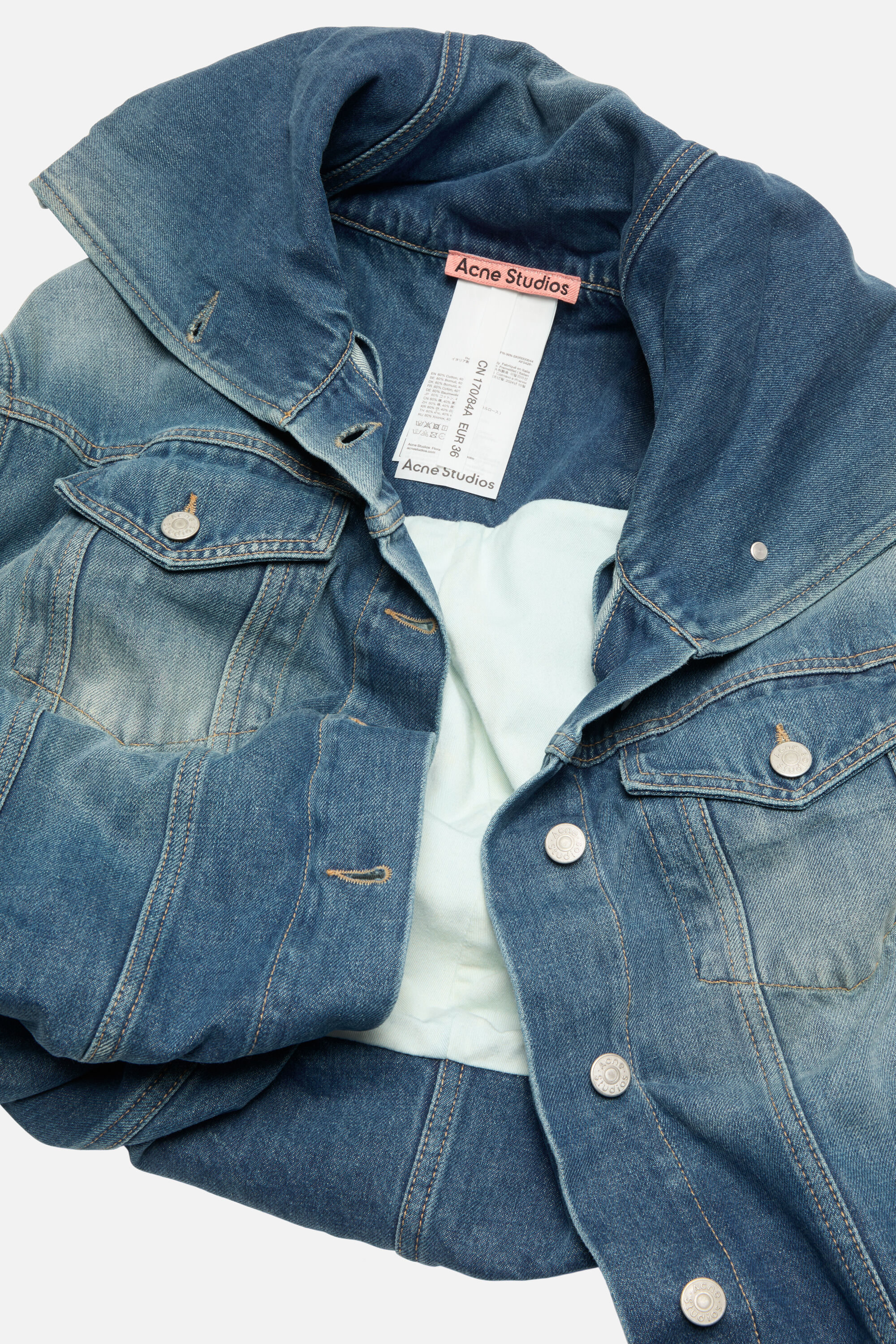 Acne Studios - Crinkled denim jacket - Mid Blue