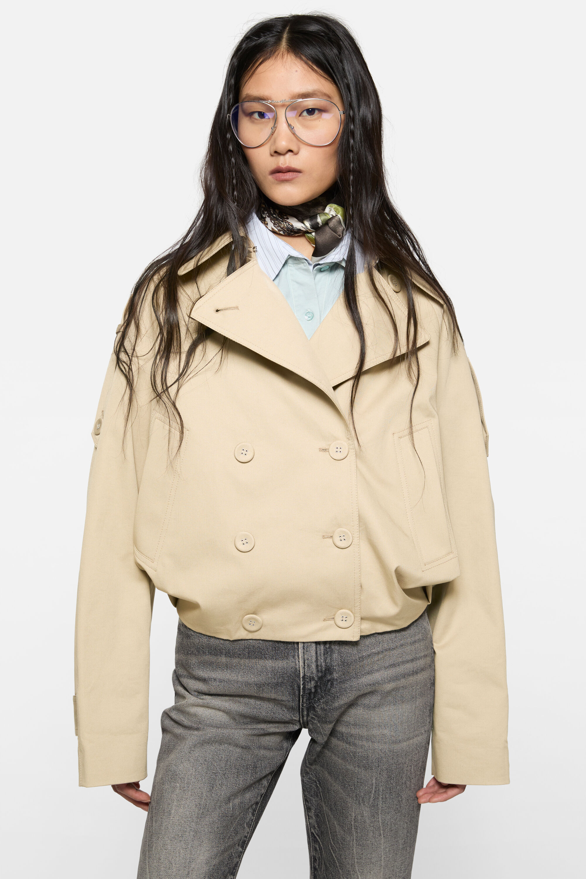 Acne Studios - Short trench coat - Pale beige