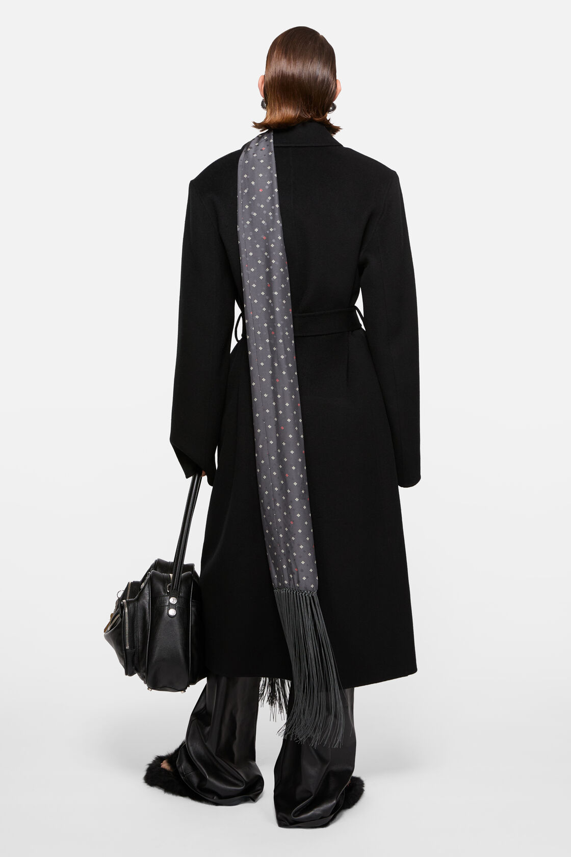 Double-breasted wool coat, Black, 2000x