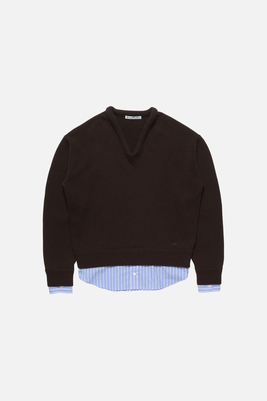 layered wool sweater, Dark brown, 2000x