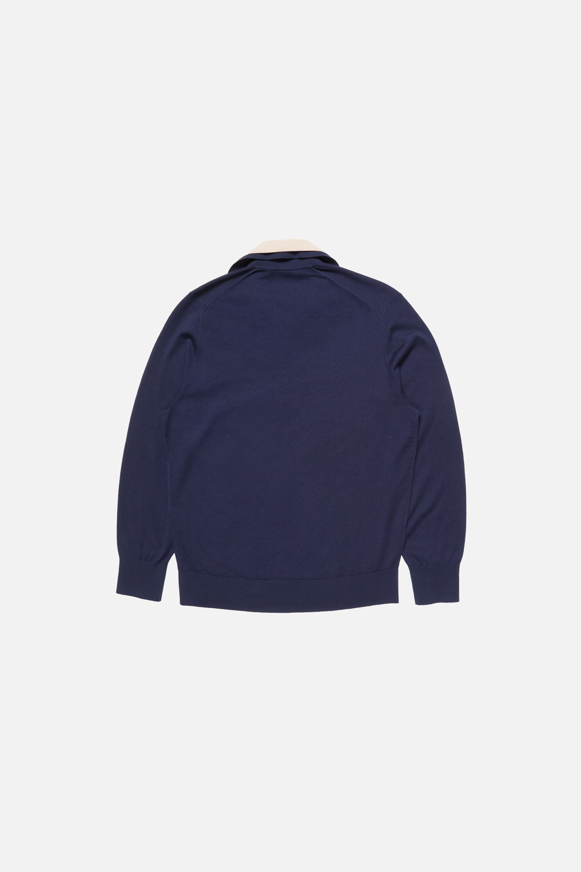Acne Studios - シルクブレンドポロニット - ネイビー/ベージュ
