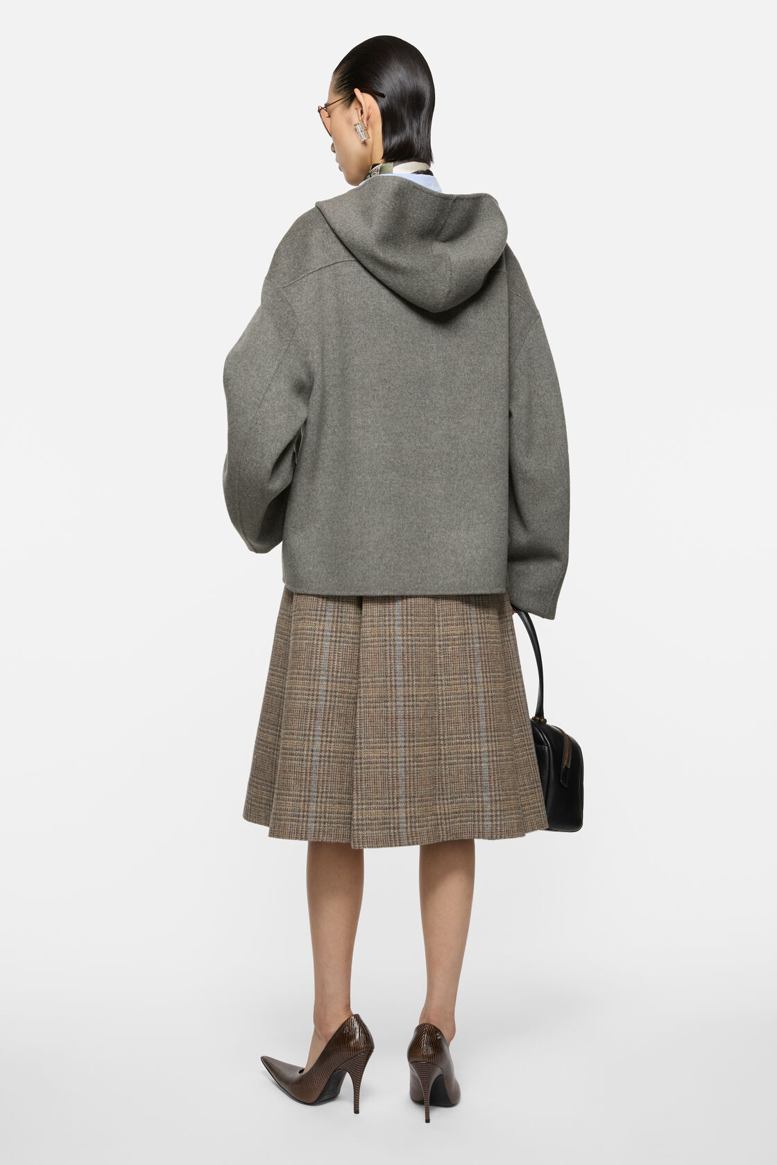 Cashmere jacket with hood, Vintage grey melange, 2000x