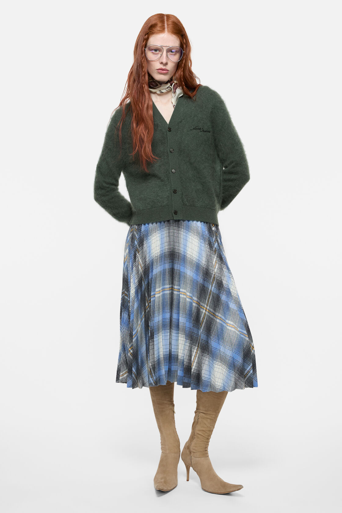 Cashmere cardigan, Dark green, 2000x