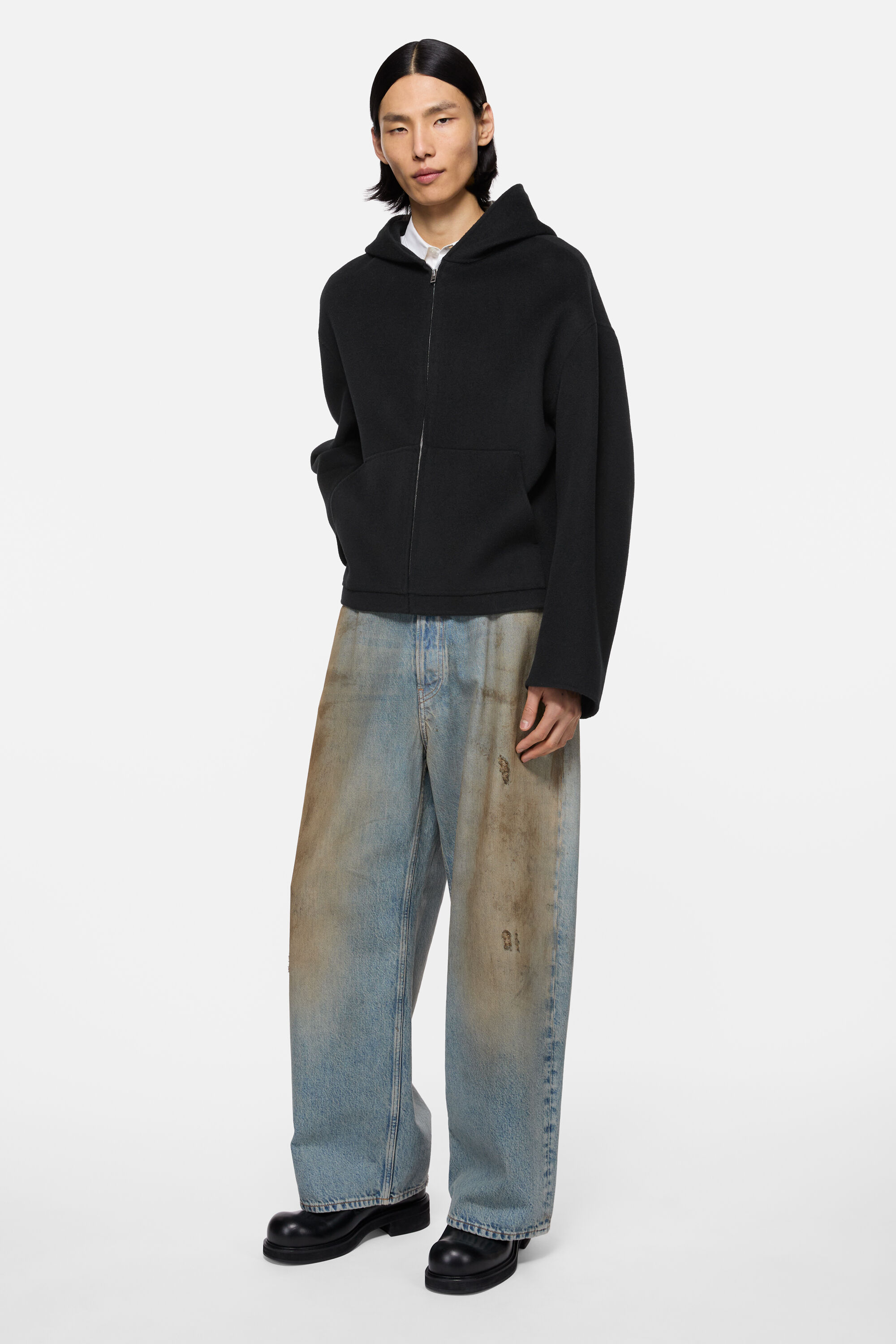 Acne Studios - フード付きカシミヤジャケット - ブラック