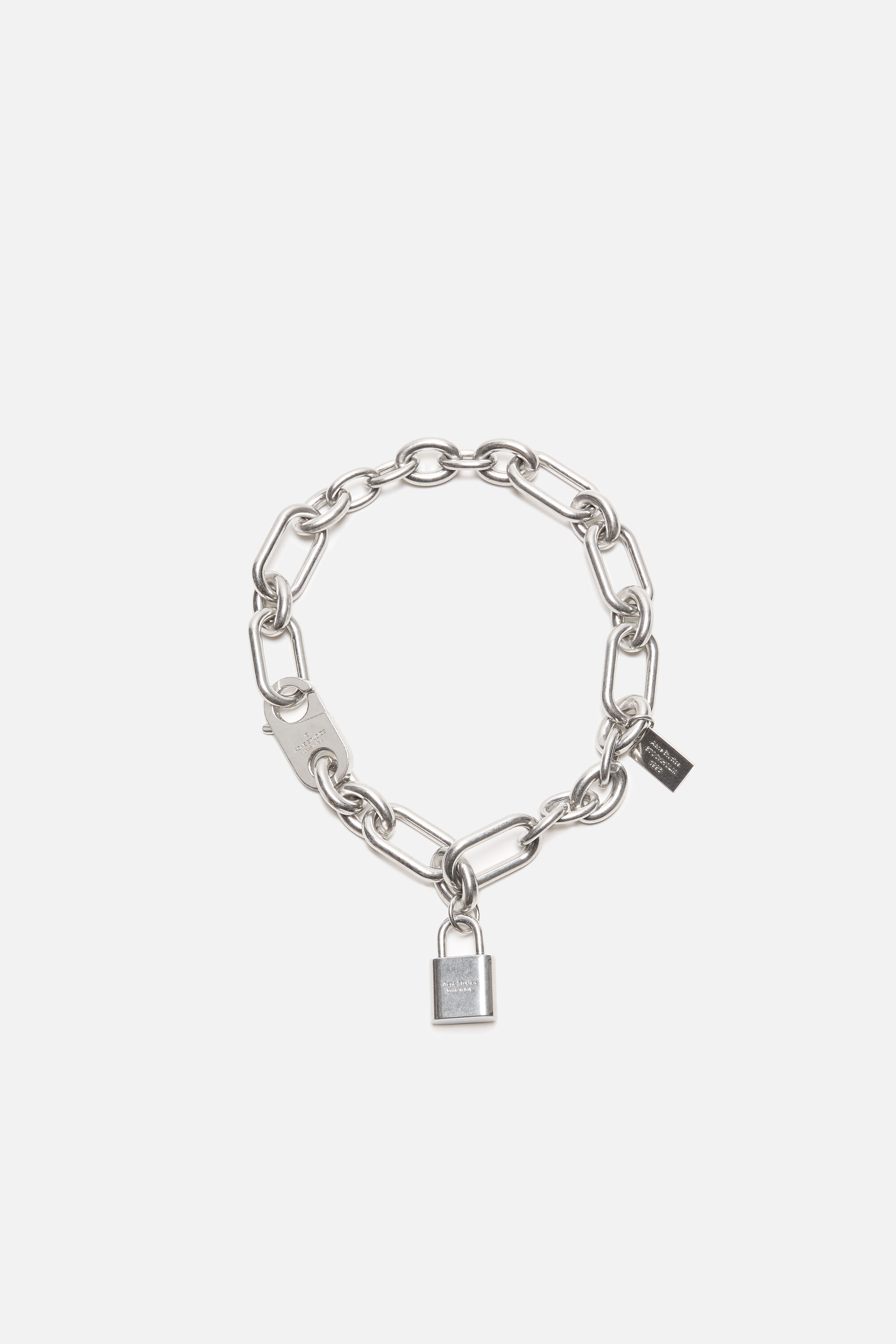 Acne Studios - Logo padlock necklace - Vintage silver